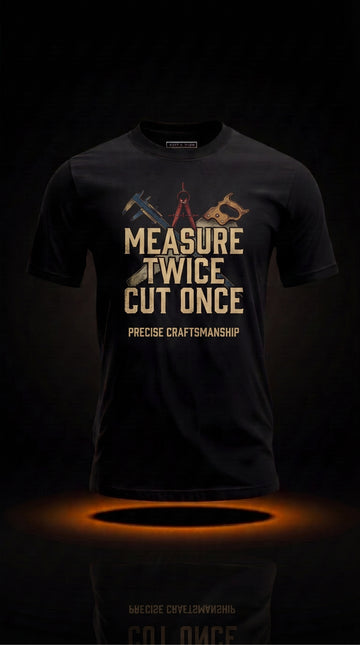 Measure Twice Cut Once T-Shirt | Funny Carpenter Gift