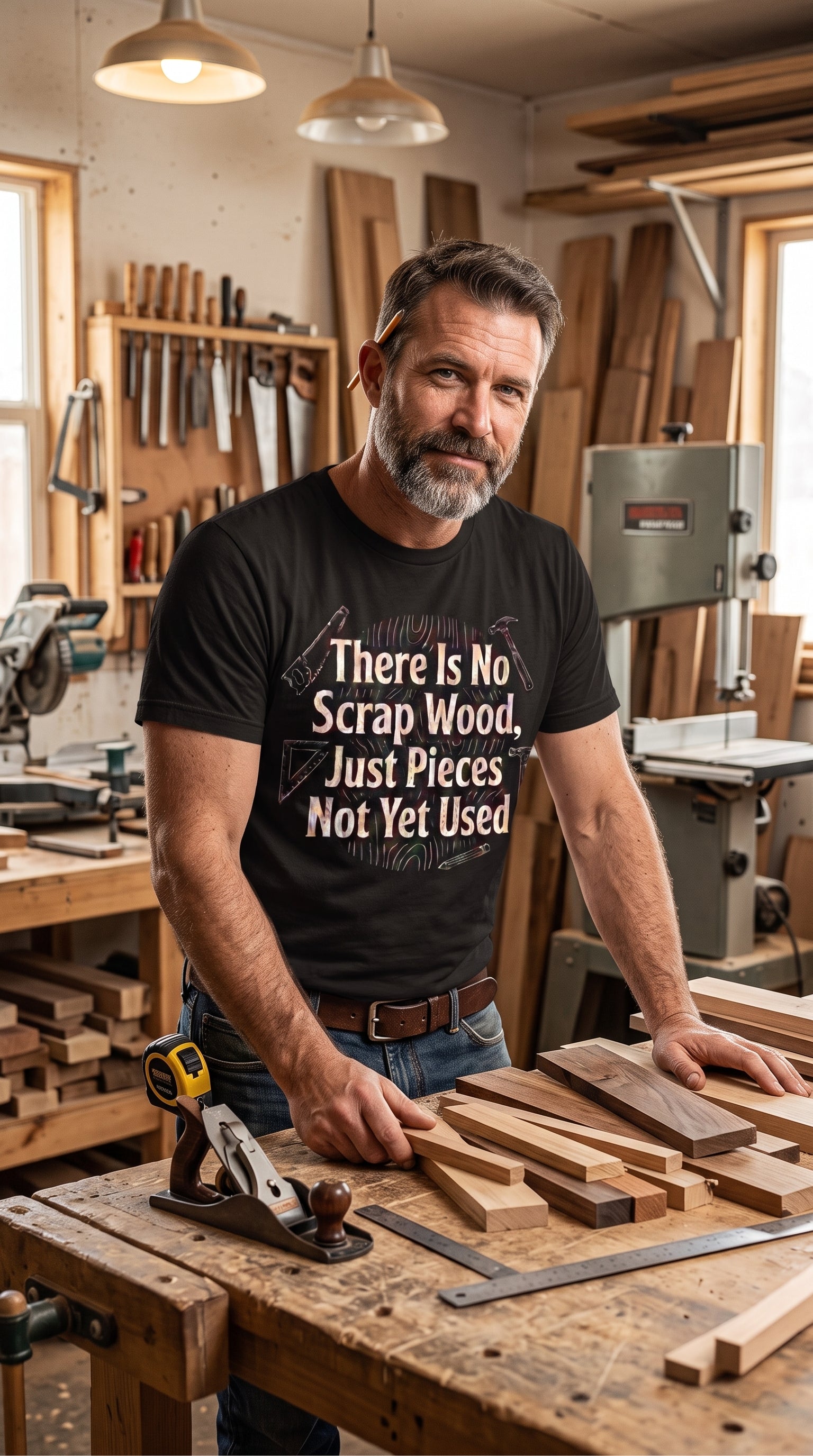There Is No Scrap Wood Just Pieces Not Yet Used T-Shirt | Funny Carpenter Gift