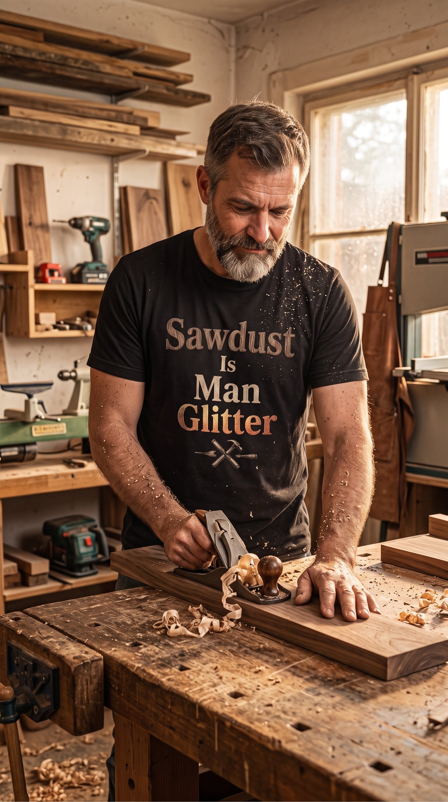 Sawdust Is Man Glitter T-Shirt | Funny Carpenter Gift