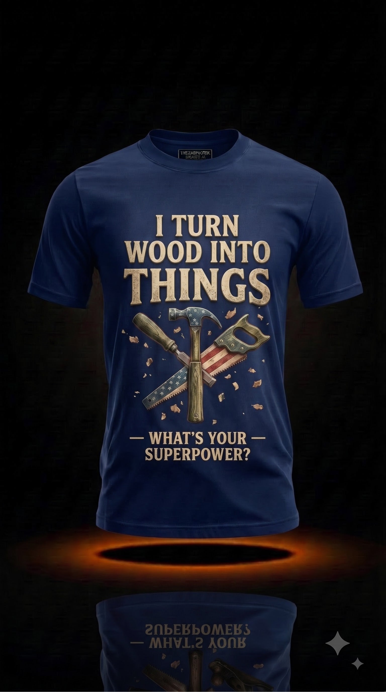 I Turn Wood Into Things What's Your Superpower? T-Shirt | Funny Carpenter Gift
