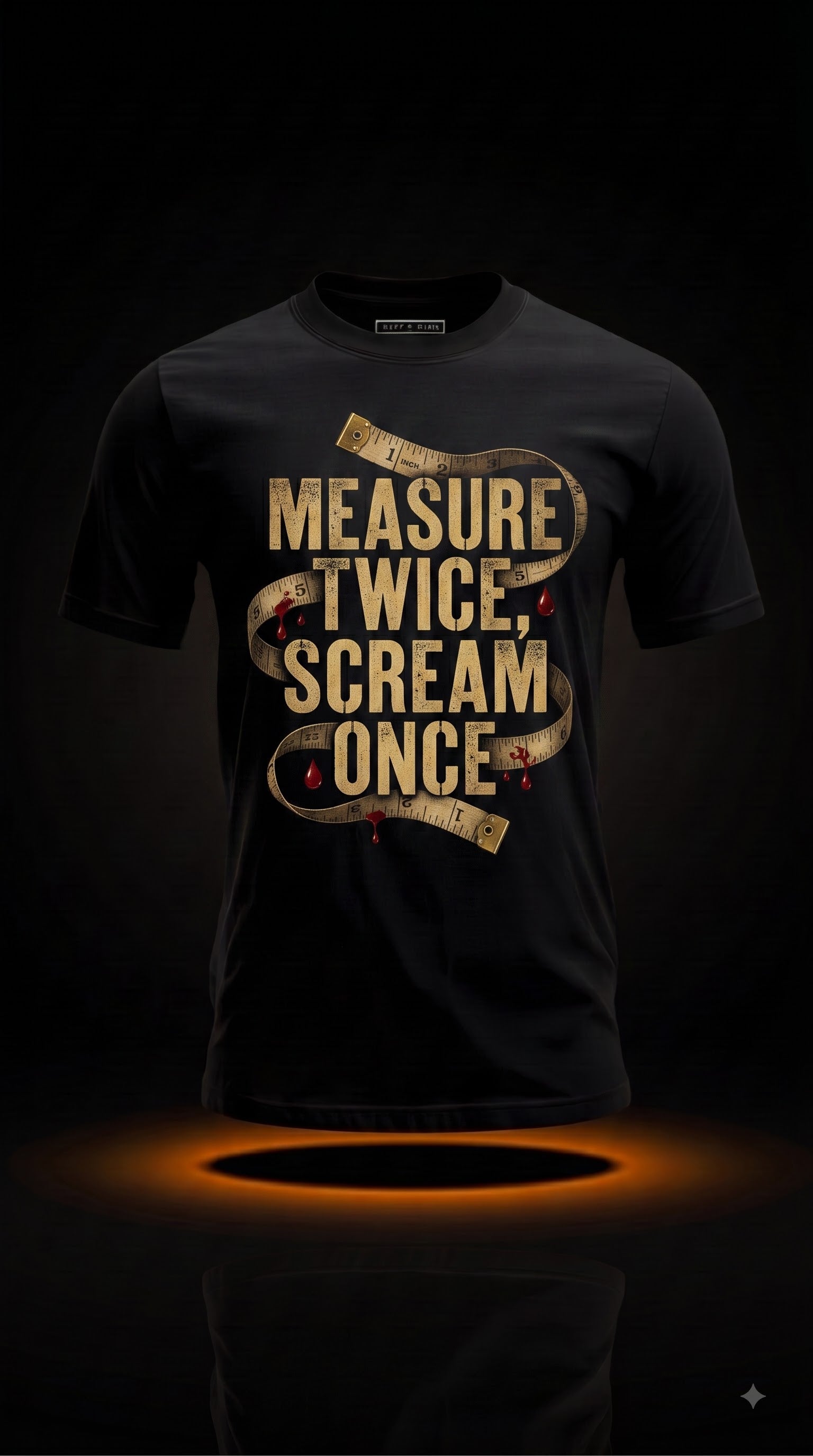 Measure Twice, Scream Once Halloween Carpenter Shirt | Funny Carpenter Halloween T-Shirt