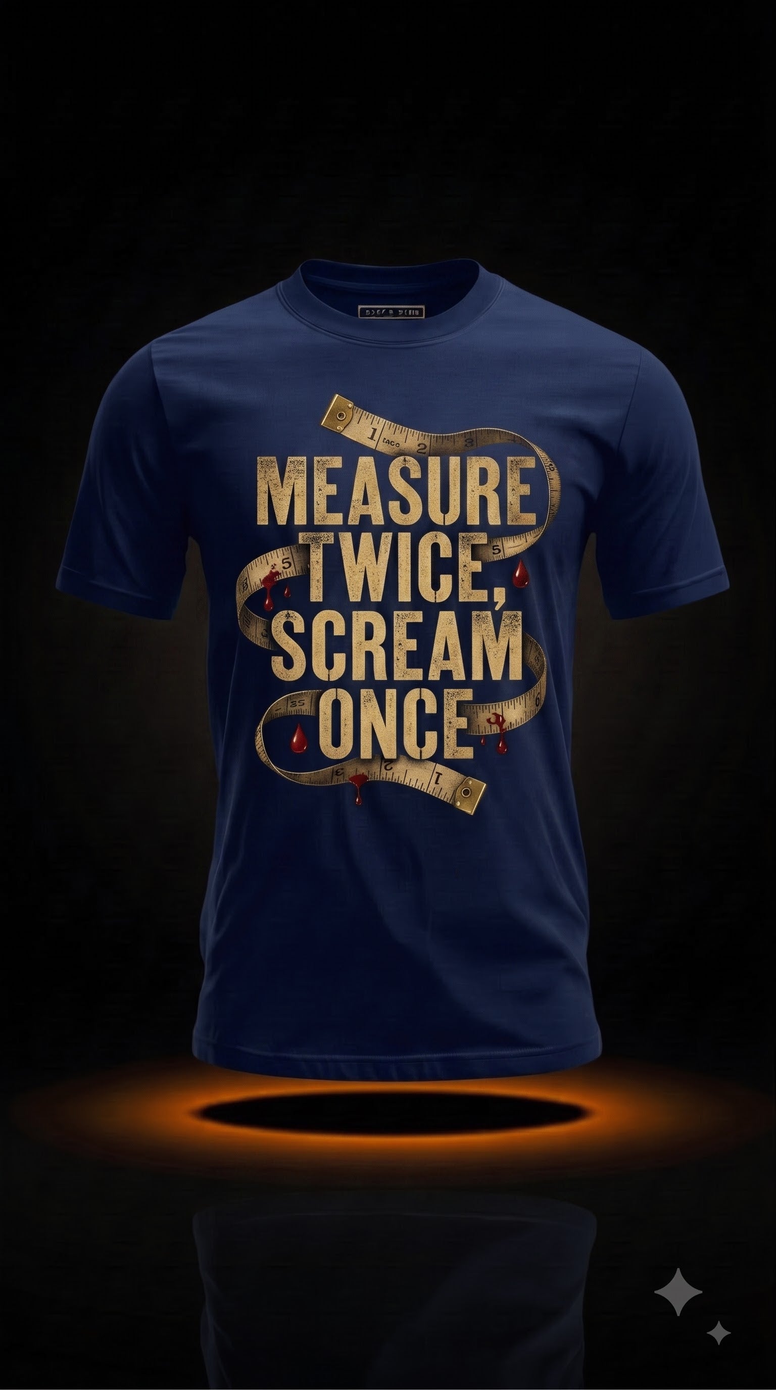 Measure Twice, Scream Once Halloween Carpenter Shirt | Funny Carpenter Halloween T-Shirt