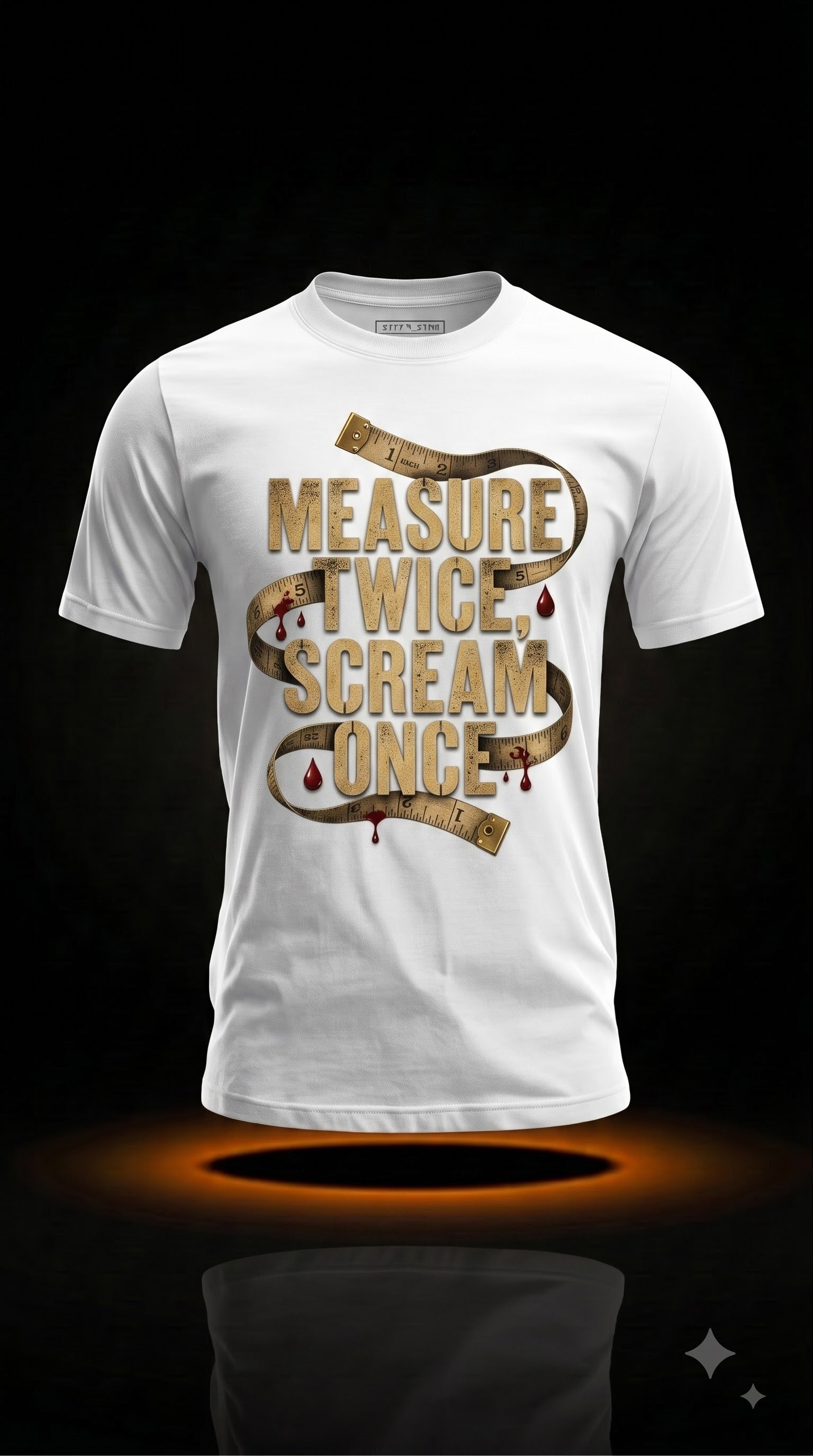 Measure Twice, Scream Once Halloween Carpenter Shirt | Funny Carpenter Halloween T-Shirt
