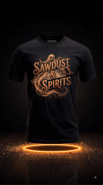 Sawdust & Spirits – Funny Halloween Carpenter Shirt, Spooky Woodworker Gift