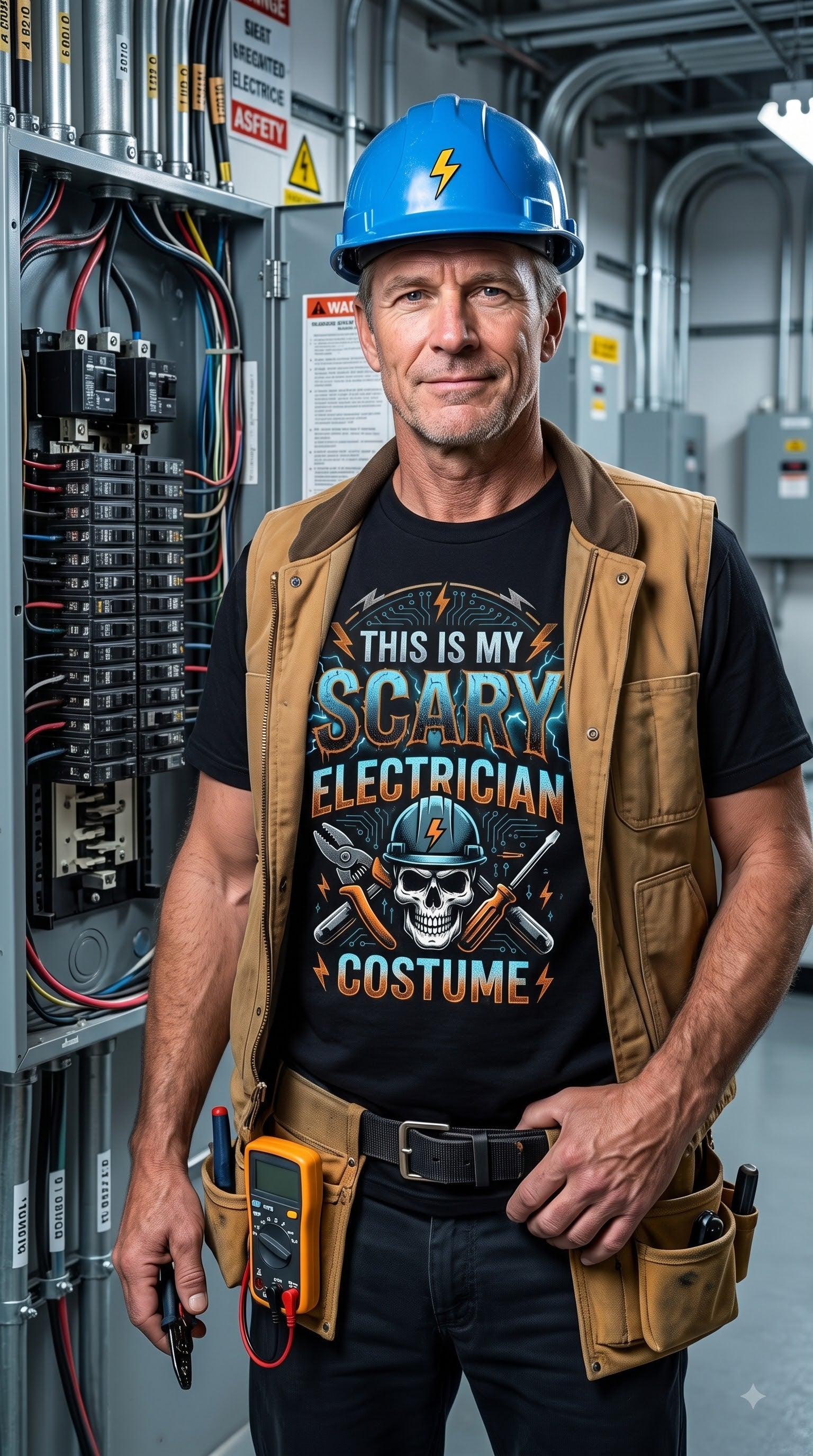 This Is My Scary Electrician Costume T-Shirt | Funny Halloween Gift
