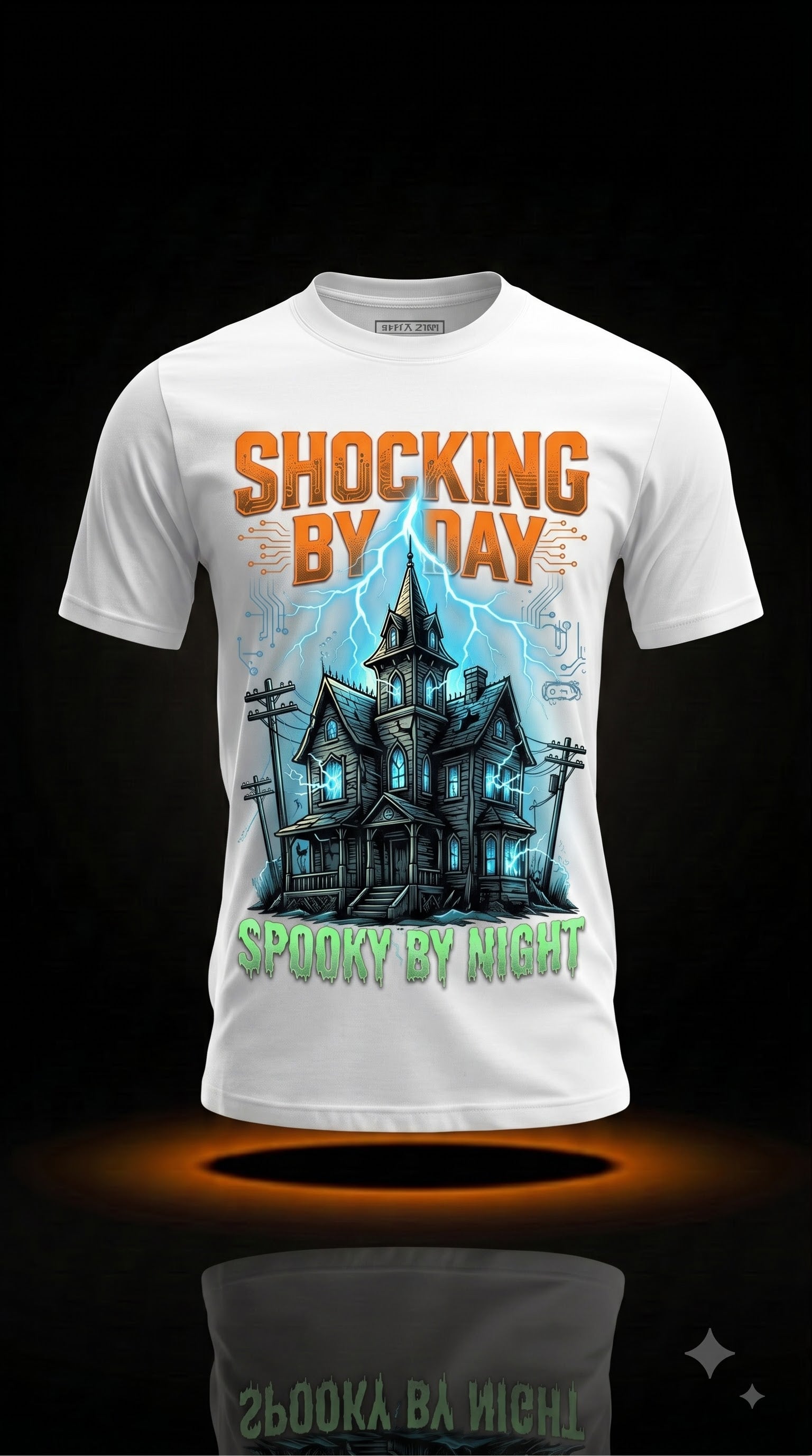 Shocking By Day Spooky By Night T-Shirt | Funny Halloween Electrician Gift