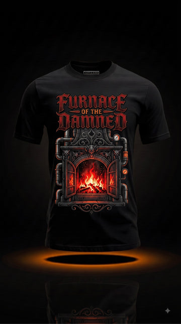 Furnace Of The Damned T-Shirt | Dark Halloween HVAC Tech Gift
