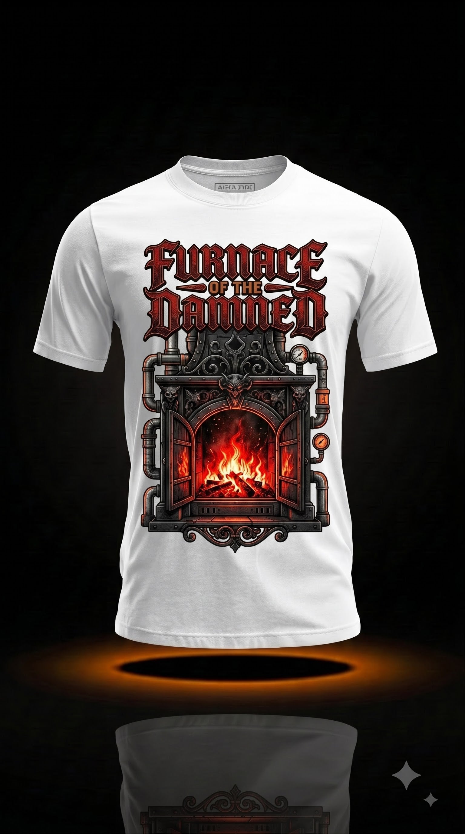 Furnace Of The Damned T-Shirt | Dark Halloween HVAC Tech Gift