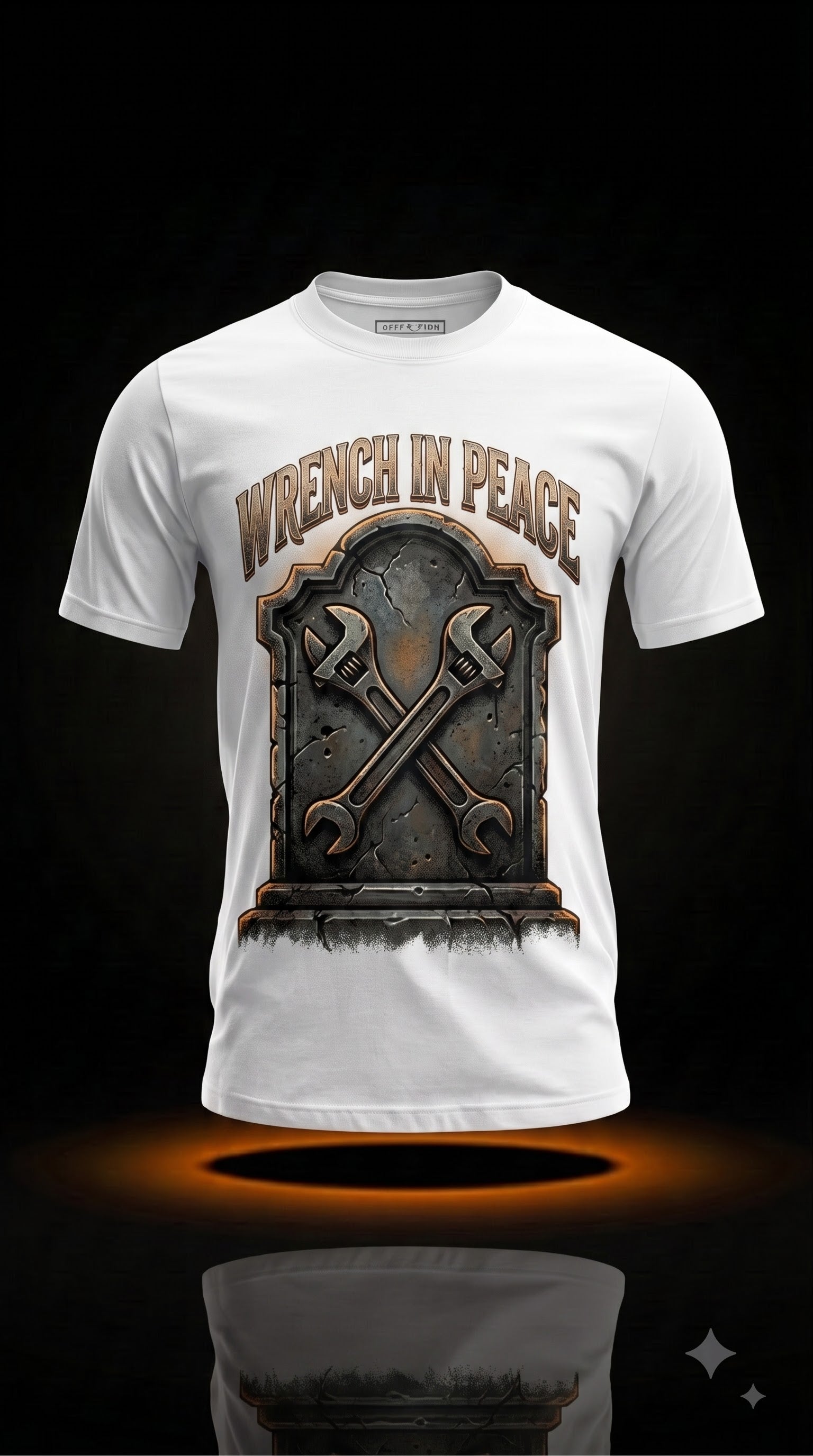 Wrench In Peace T-Shirt | Funny Halloween Mechanic Gift