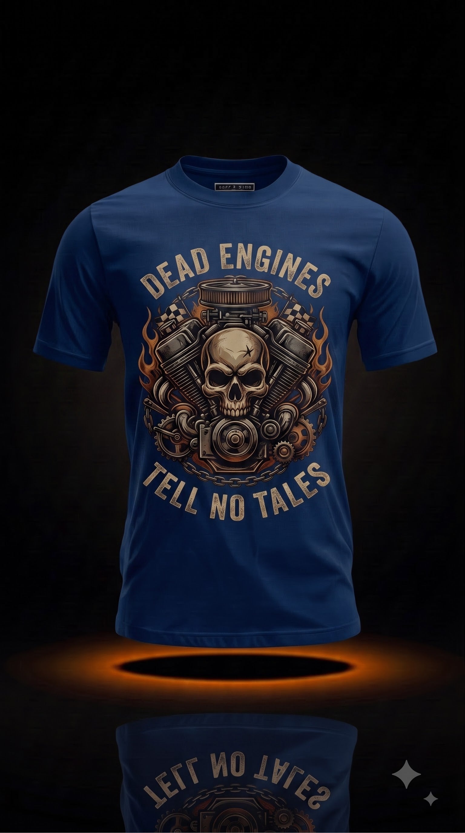 Dead Engines Tell No Tales T-Shirt | Halloween Mechanic Gift