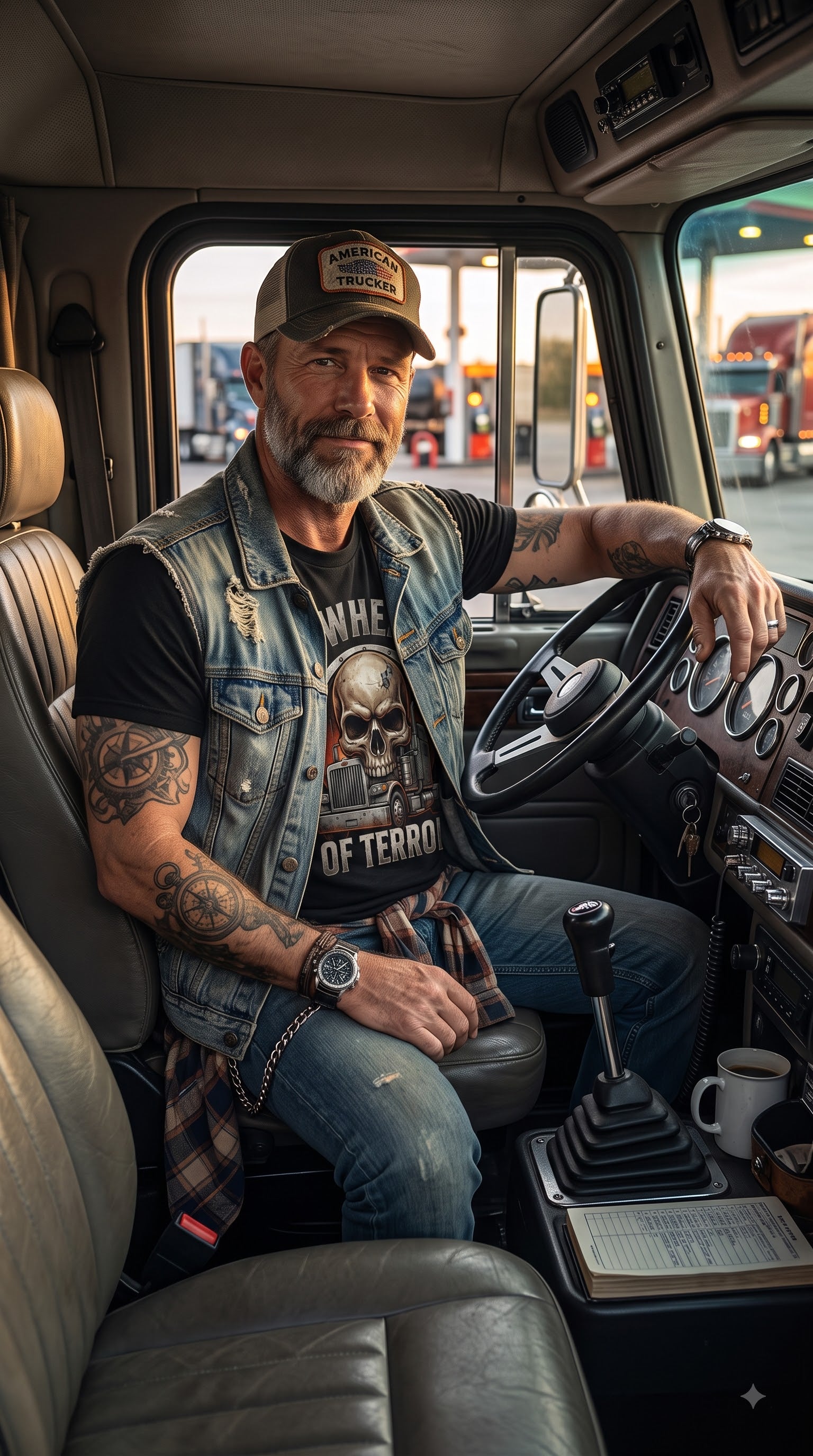 18 Wheels Of Terror T-Shirt | Spooky Halloween Trucker Gift