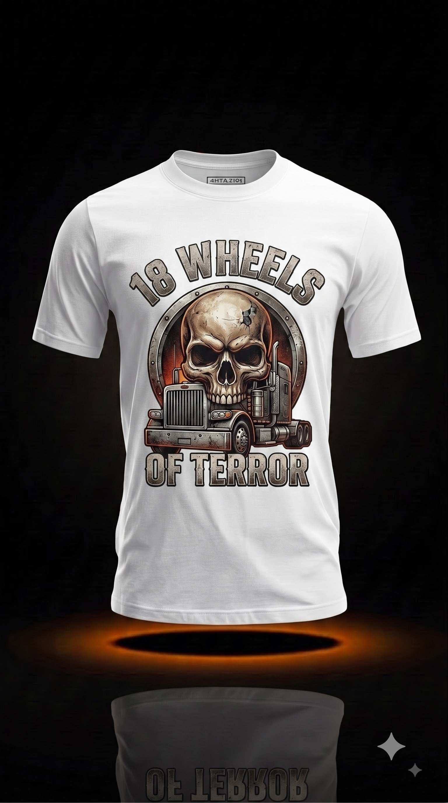 18 Wheels Of Terror T-Shirt | Spooky Halloween Trucker Gift