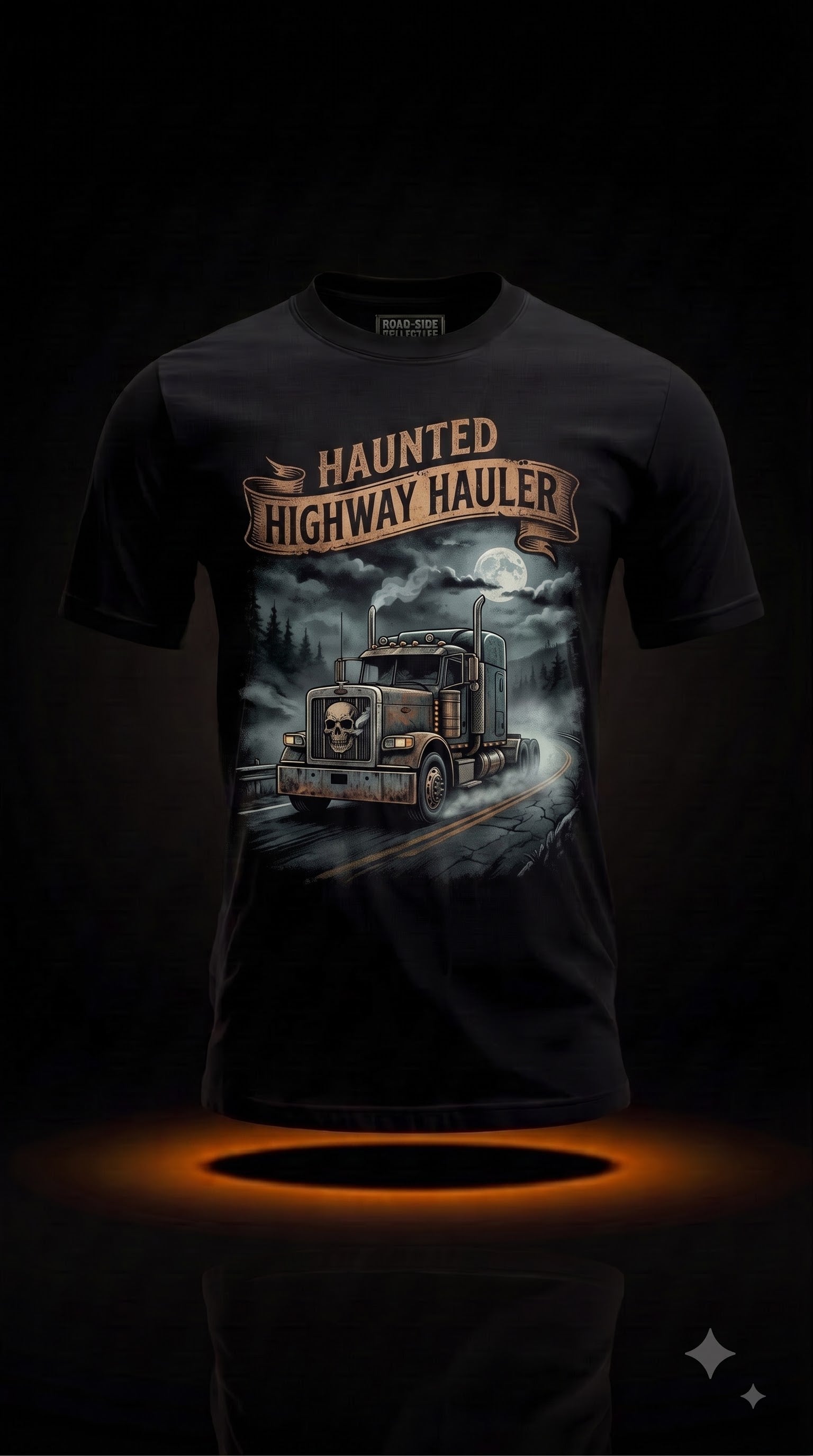 Haunted Highway Hauler T-Shirt | Spooky Halloween Trucker Gift