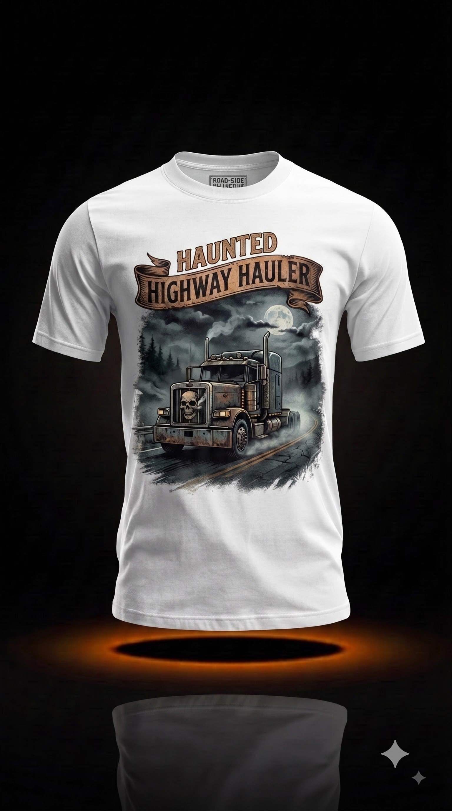 Haunted Highway Hauler T-Shirt | Spooky Halloween Trucker Gift