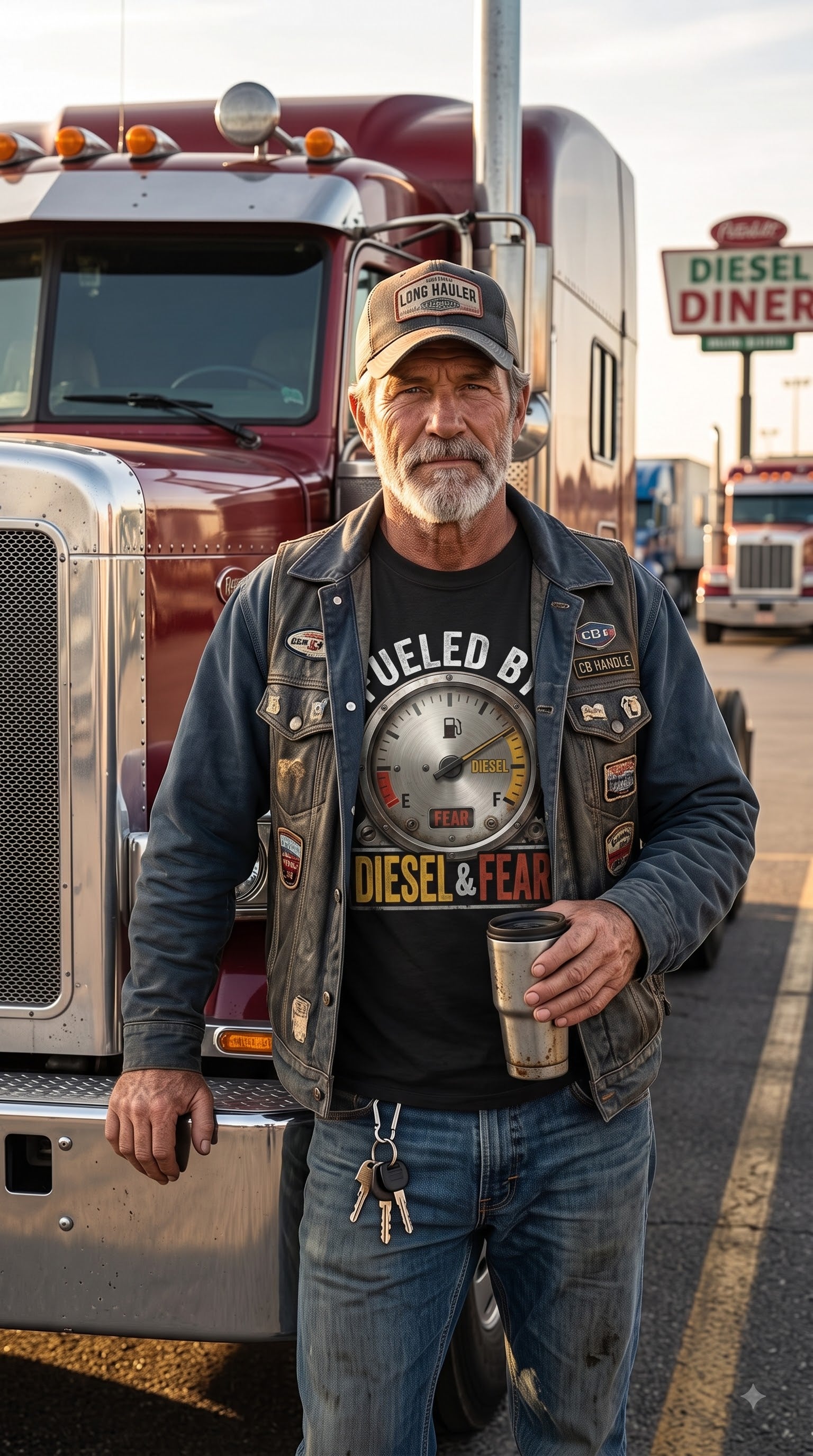 Fueled By Diesel & Fear T-Shirt | Funny Halloween Trucker Gift