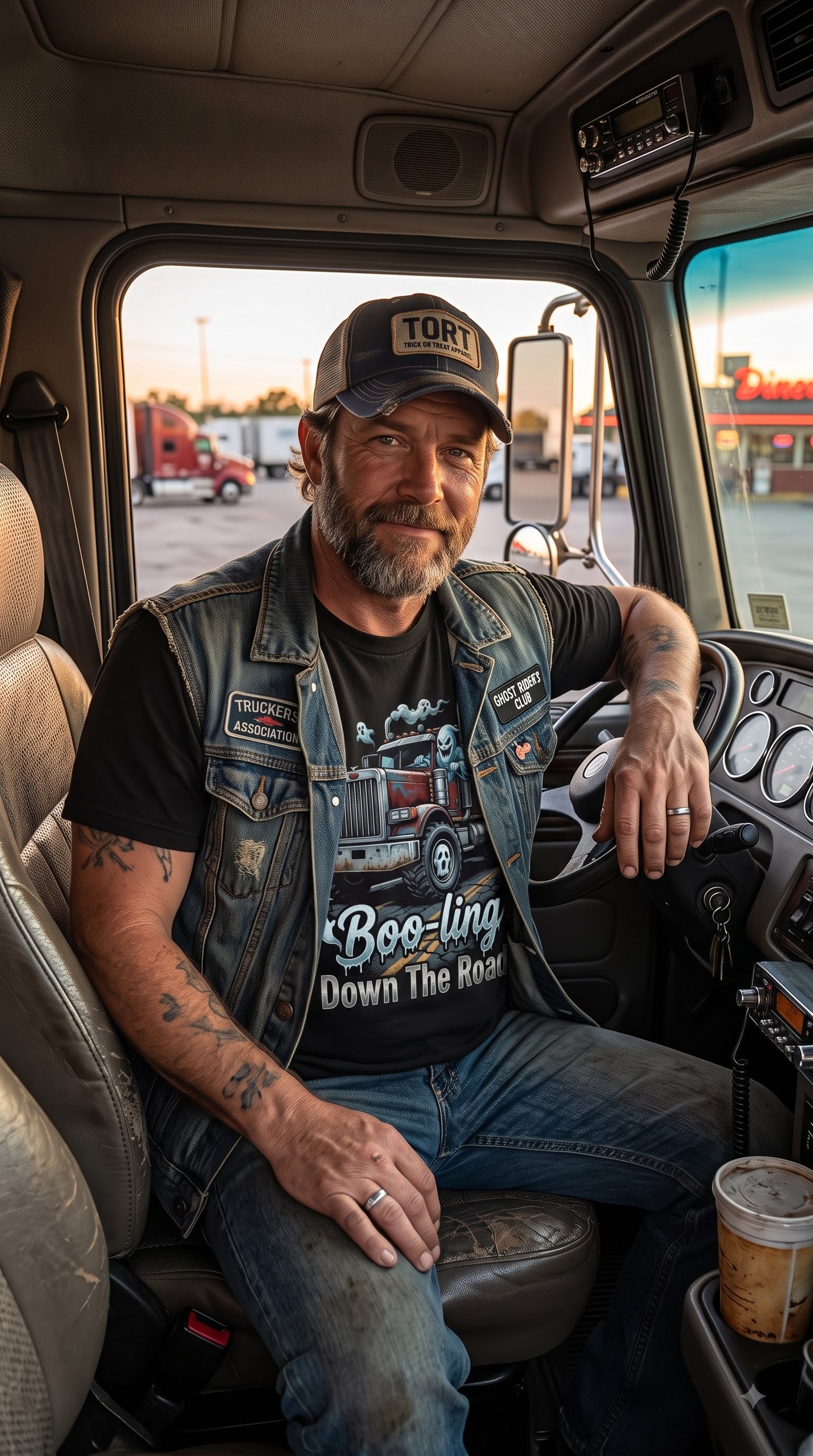 Boo-ling Down The Road T-Shirt | Funny Halloween Trucker Gift