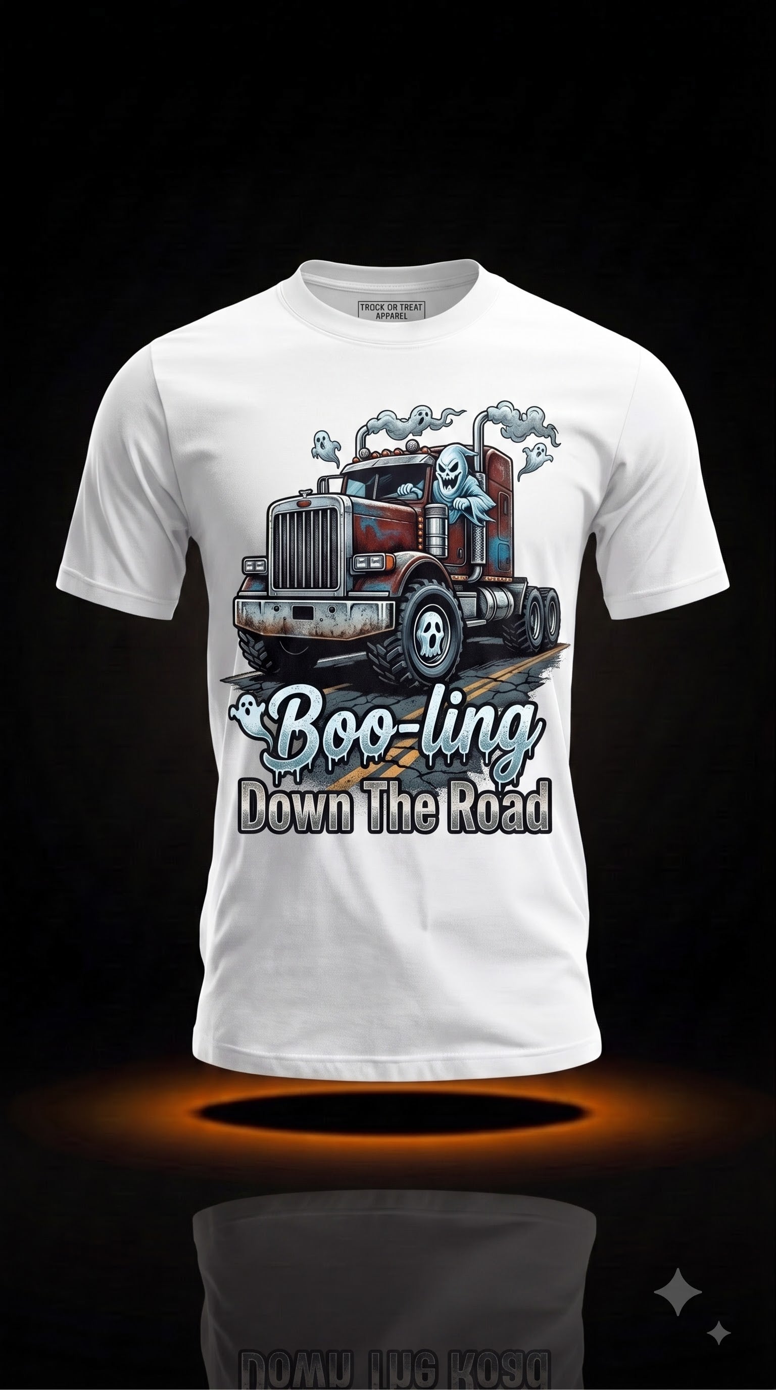Boo-ling Down The Road T-Shirt | Funny Halloween Trucker Gift