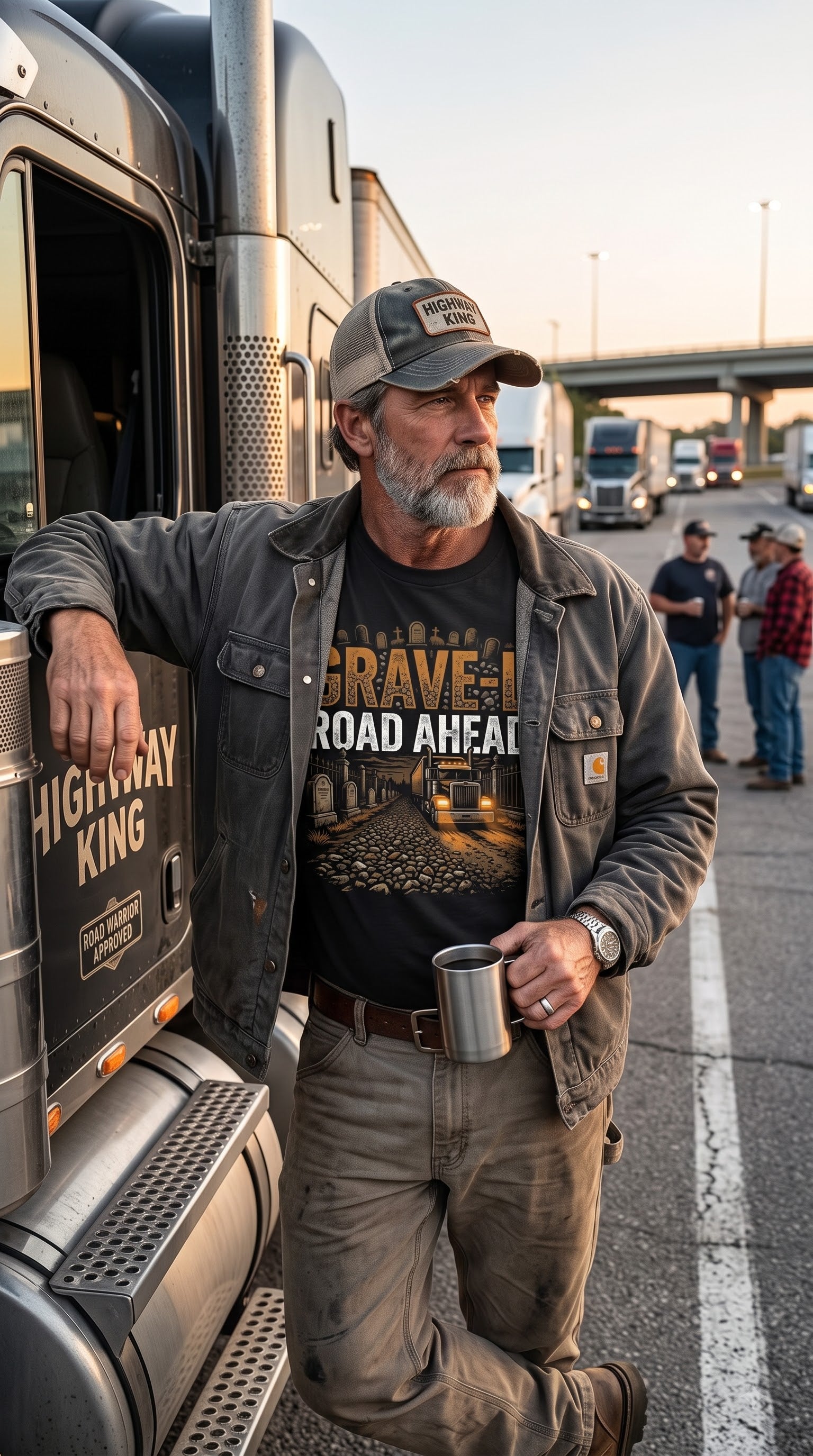 Grave-l Road Ahead T-Shirt | Funny Halloween Trucker Gift