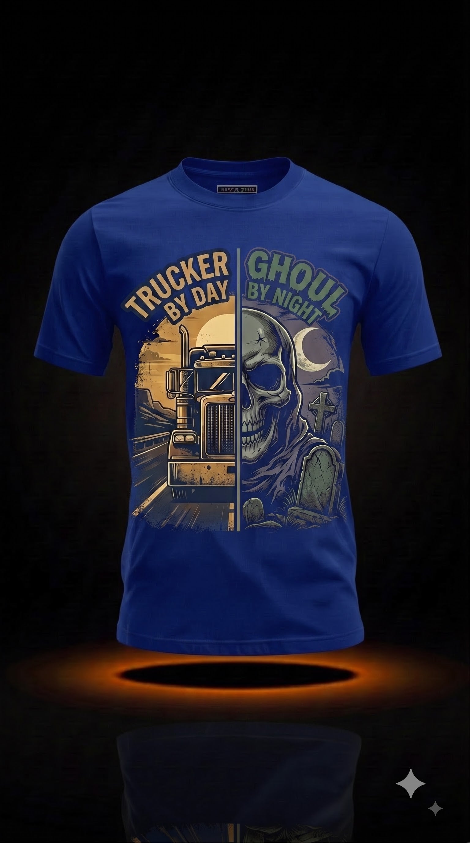 Trucker By Day, Ghoul By Night T-Shirt | Funny Halloween Trucker Gift