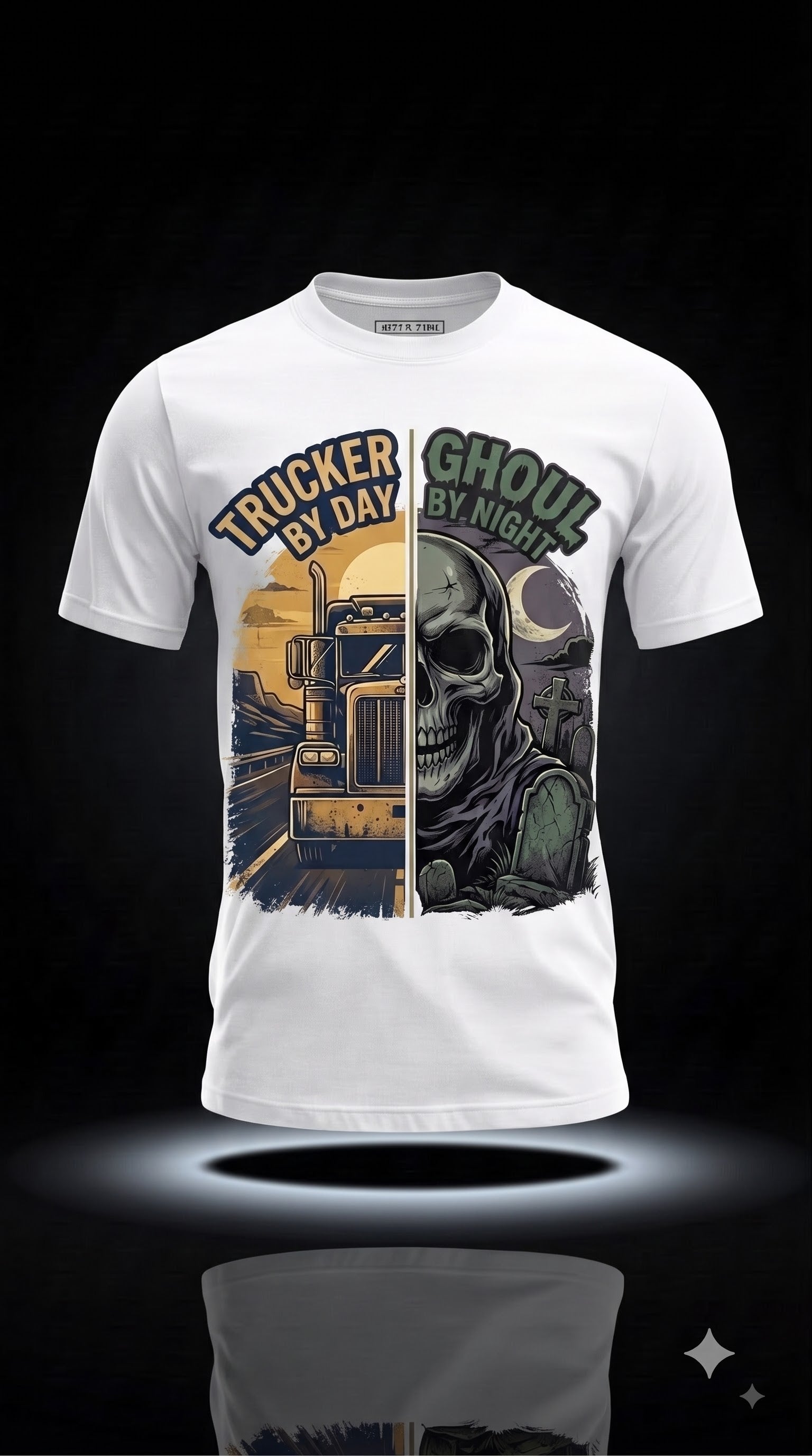 Trucker By Day, Ghoul By Night T-Shirt | Funny Halloween Trucker Gift