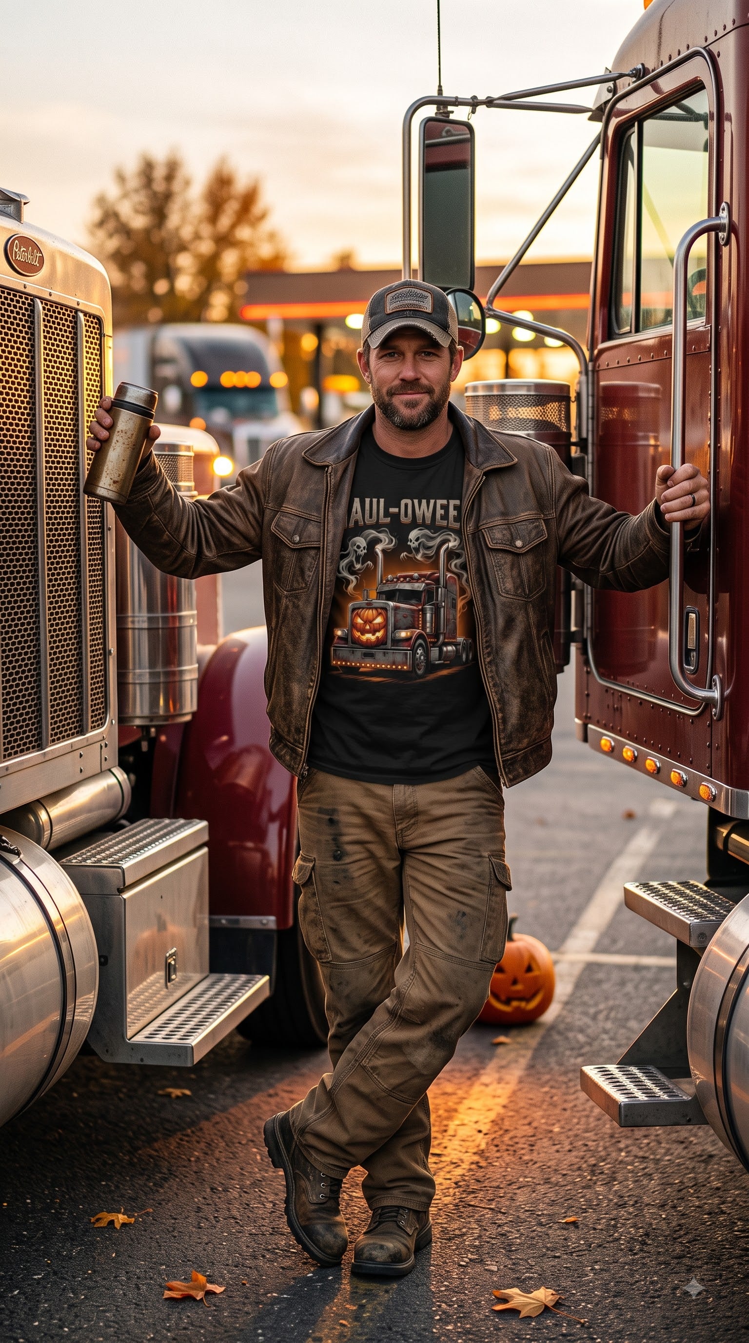 Haul-Oween T-Shirt | Funny Halloween Trucker Gift