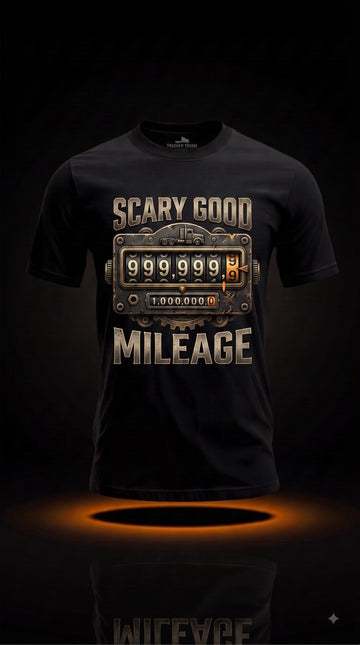 Scary Good Mileage T-Shirt | Funny Halloween Trucker Gift