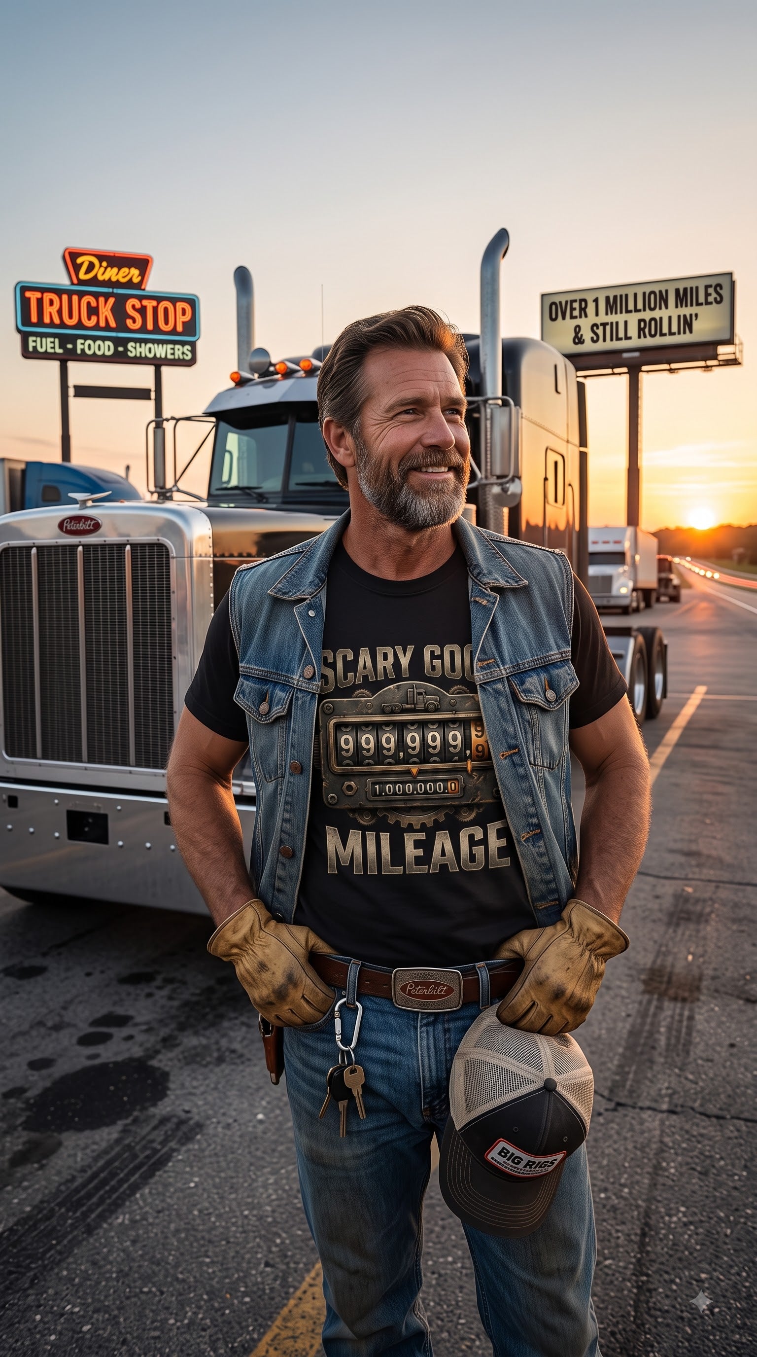 Scary Good Mileage T-Shirt | Funny Halloween Trucker Gift