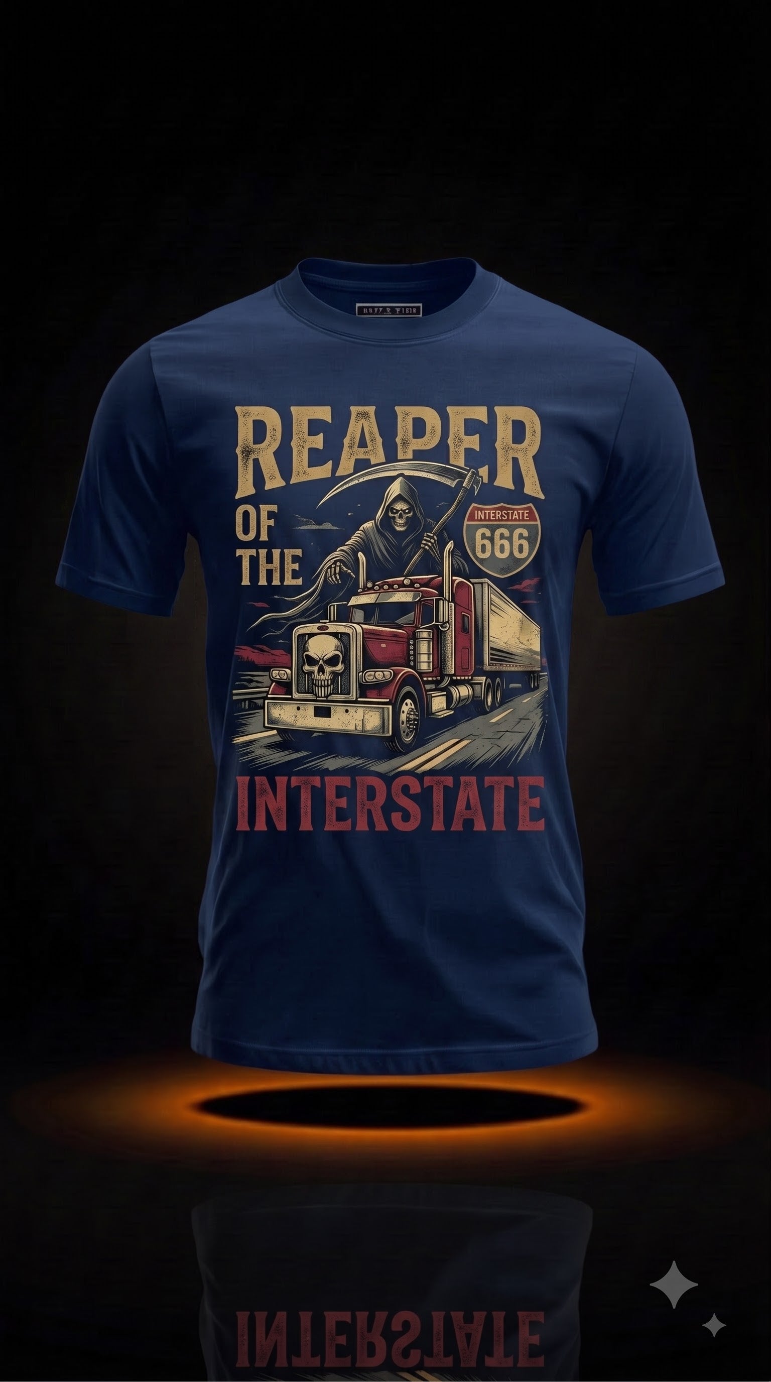 Reaper Of The Interstate T-Shirt | Dark Halloween Trucker Shirt