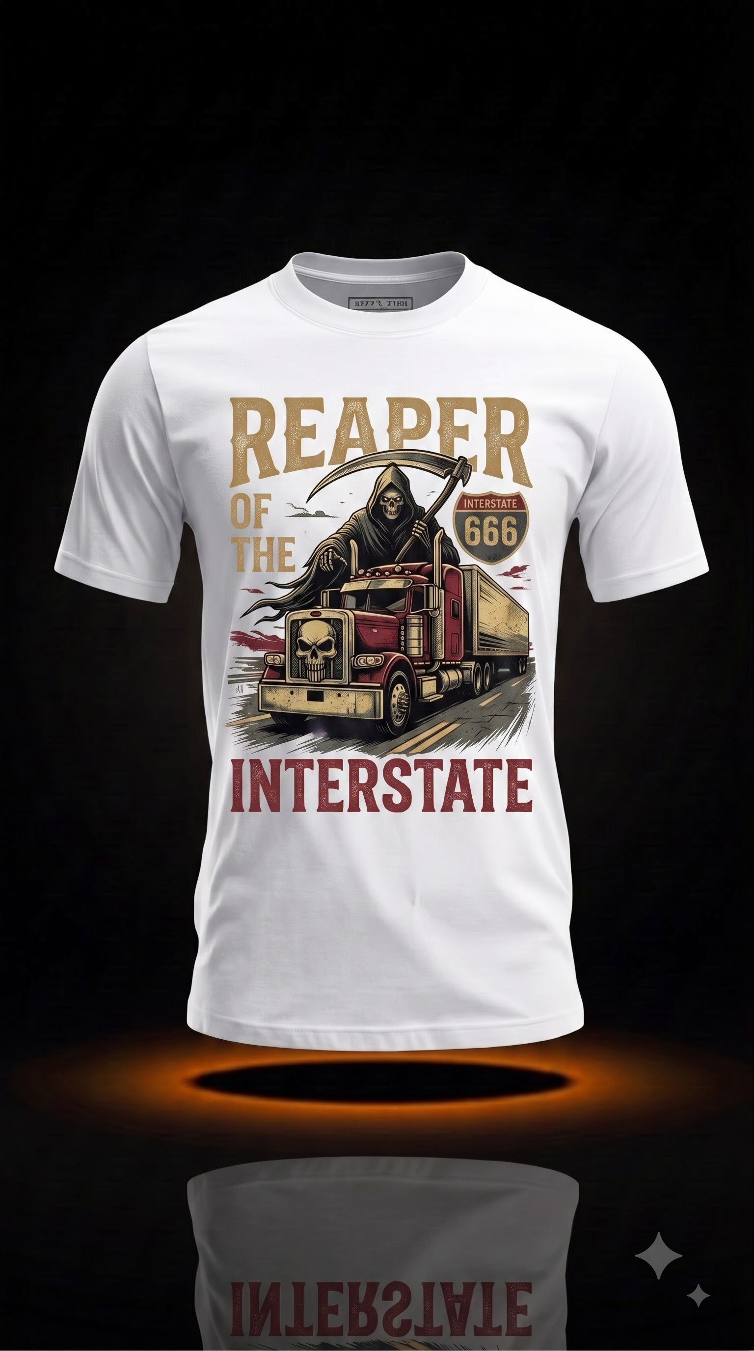 Reaper Of The Interstate T-Shirt | Dark Halloween Trucker Shirt