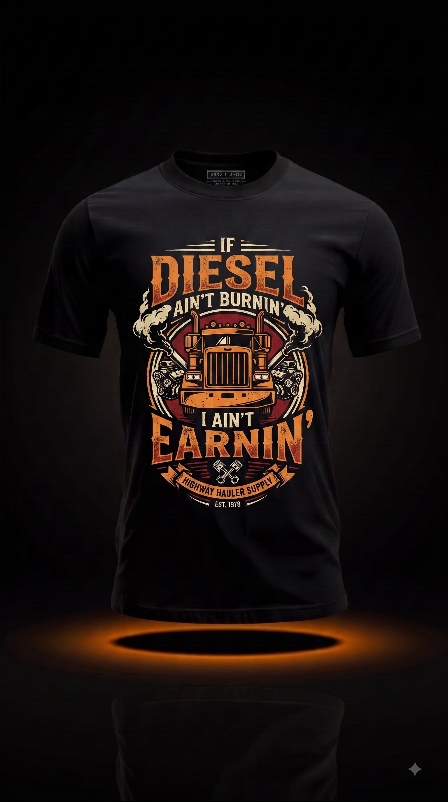 If Diesel Ain't Burnin' I Ain't Earnin' T-Shirt | Funny Truck Driver Gift