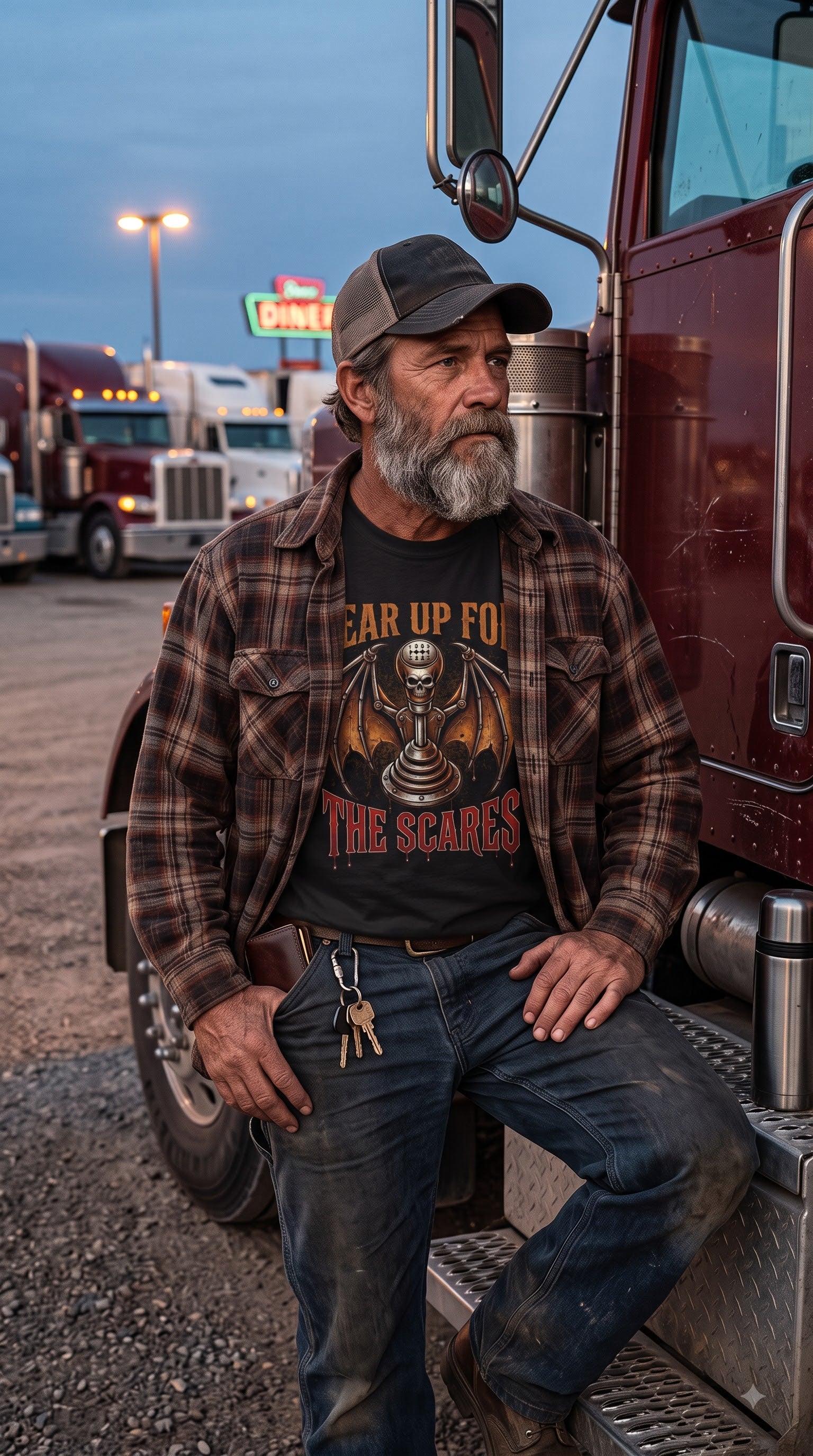 Gear Up For The Scares T-Shirt | Halloween Trucker Shirt
