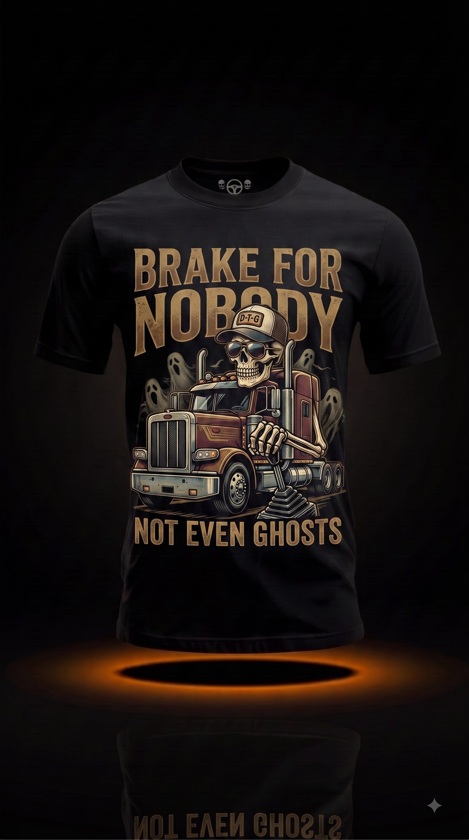 Brake For Nobody, Not Even Ghosts T-Shirt | Halloween Trucker Shirt