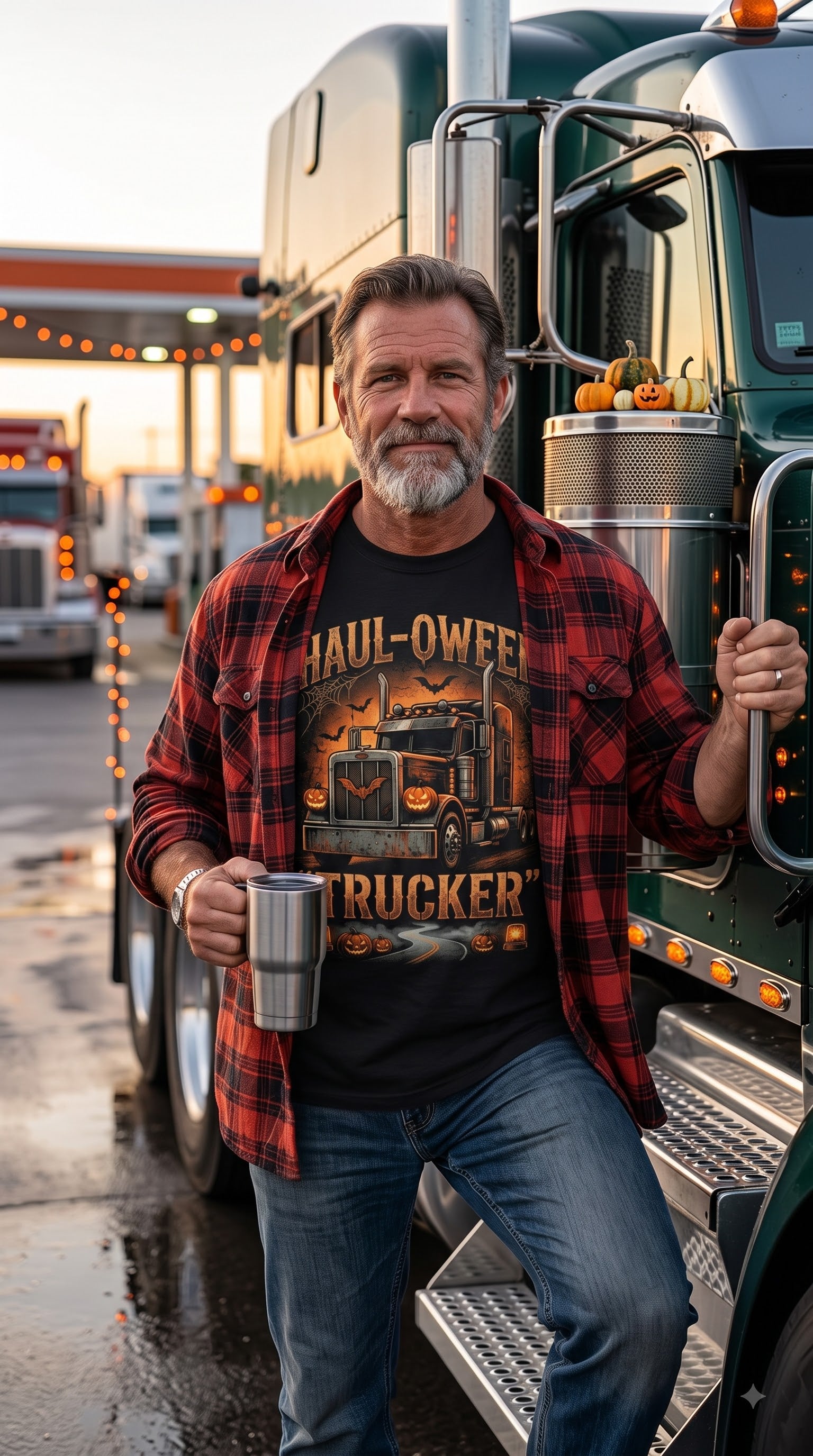 Haul-oween Trucker T-Shirt | Funny Halloween Truck Driver Gift