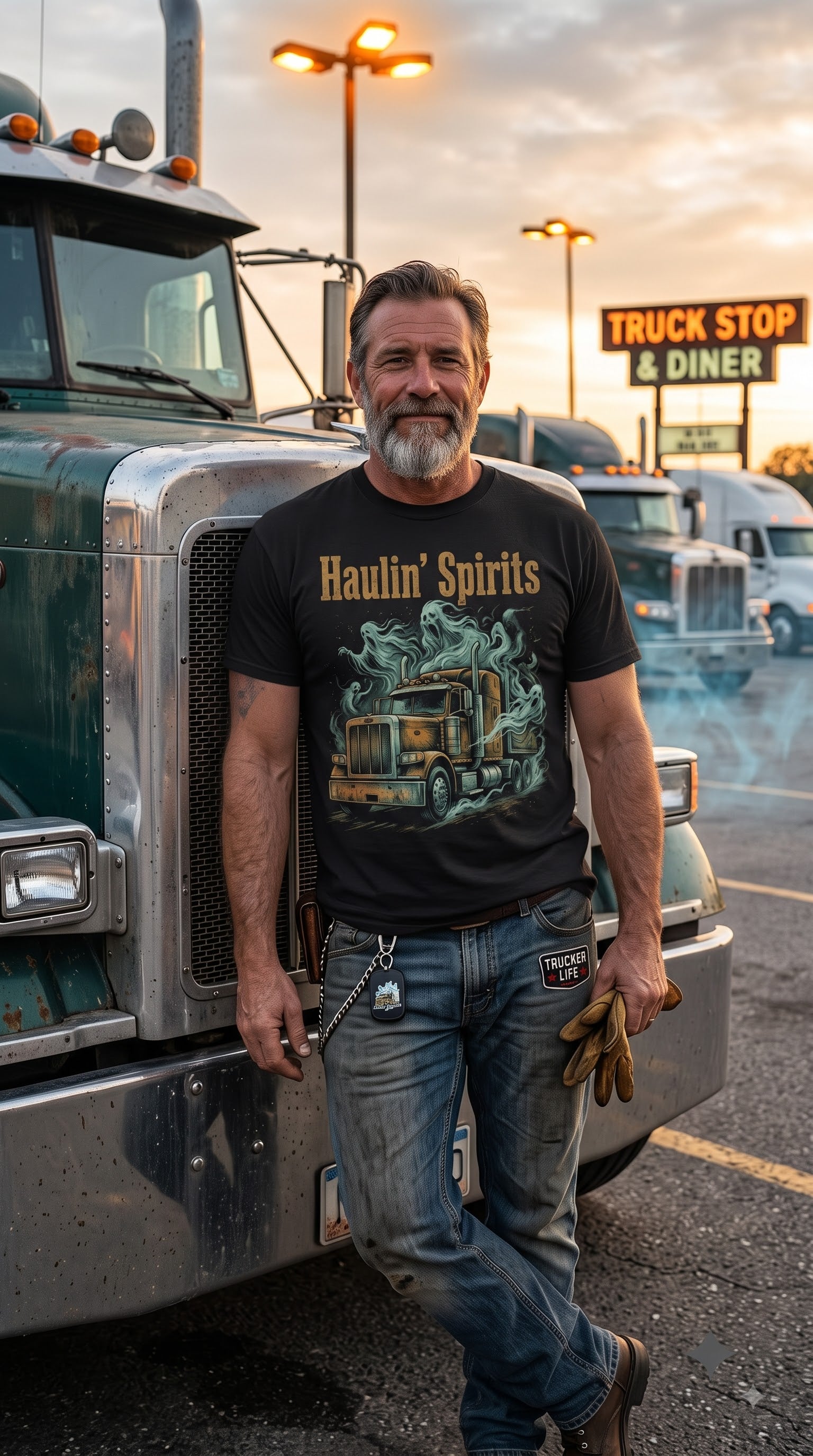 Haulin' Spirits T-Shirt | Funny Halloween Trucker Gift