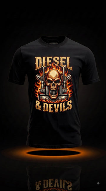 Diesel & Devils T-Shirt | Funny Halloween Trucker Gift