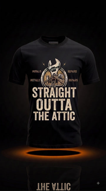 Straight Outta the Attic T-Shirt | Funny HVAC Technician Gift