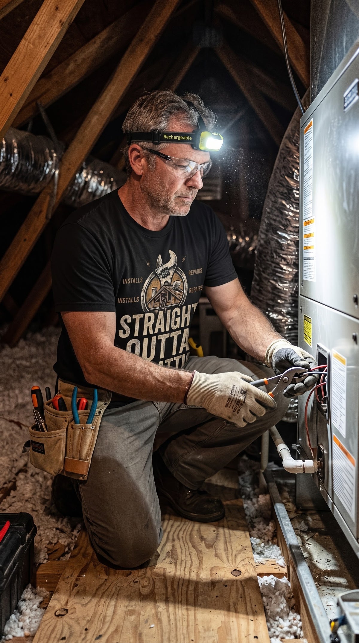 Straight Outta the Attic T-Shirt | Funny HVAC Technician Gift