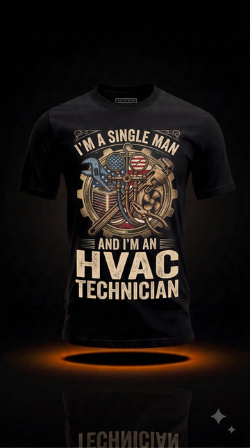 I'm a Single Man And I'm an HVAC Technician T-Shirt | Funny HVAC Gift