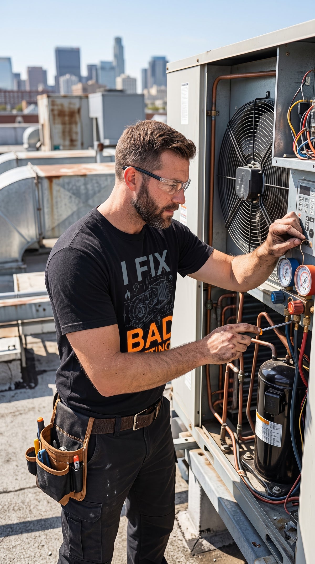 I Fix Bad Settings T-Shirt | Funny HVAC Technician Shirt