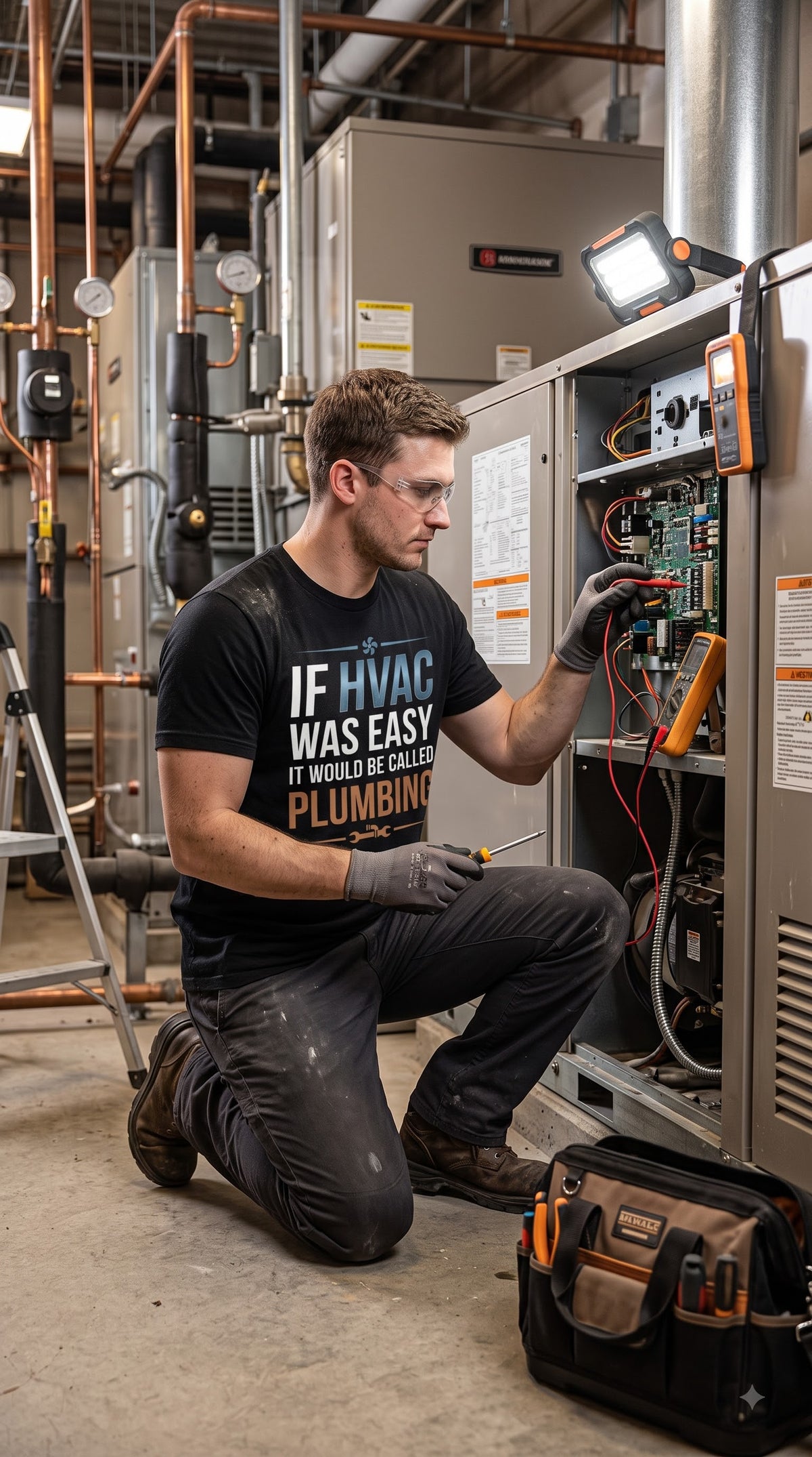 If HVAC Was Easy It Would Be Called Plumbing T-Shirt | Funny HVAC Shirt