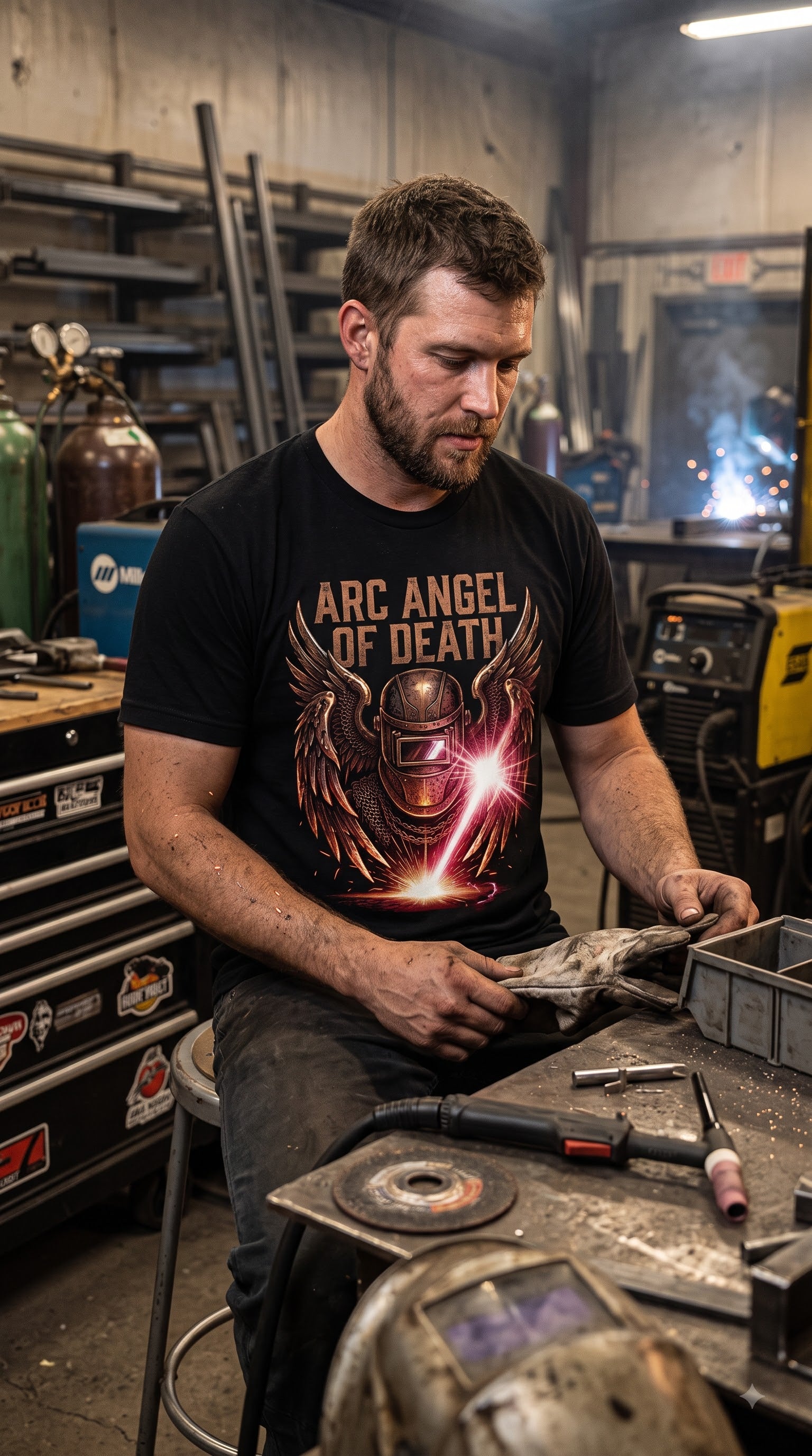 Arc Angel Of Death T-Shirt | Badass Halloween Welder Gift