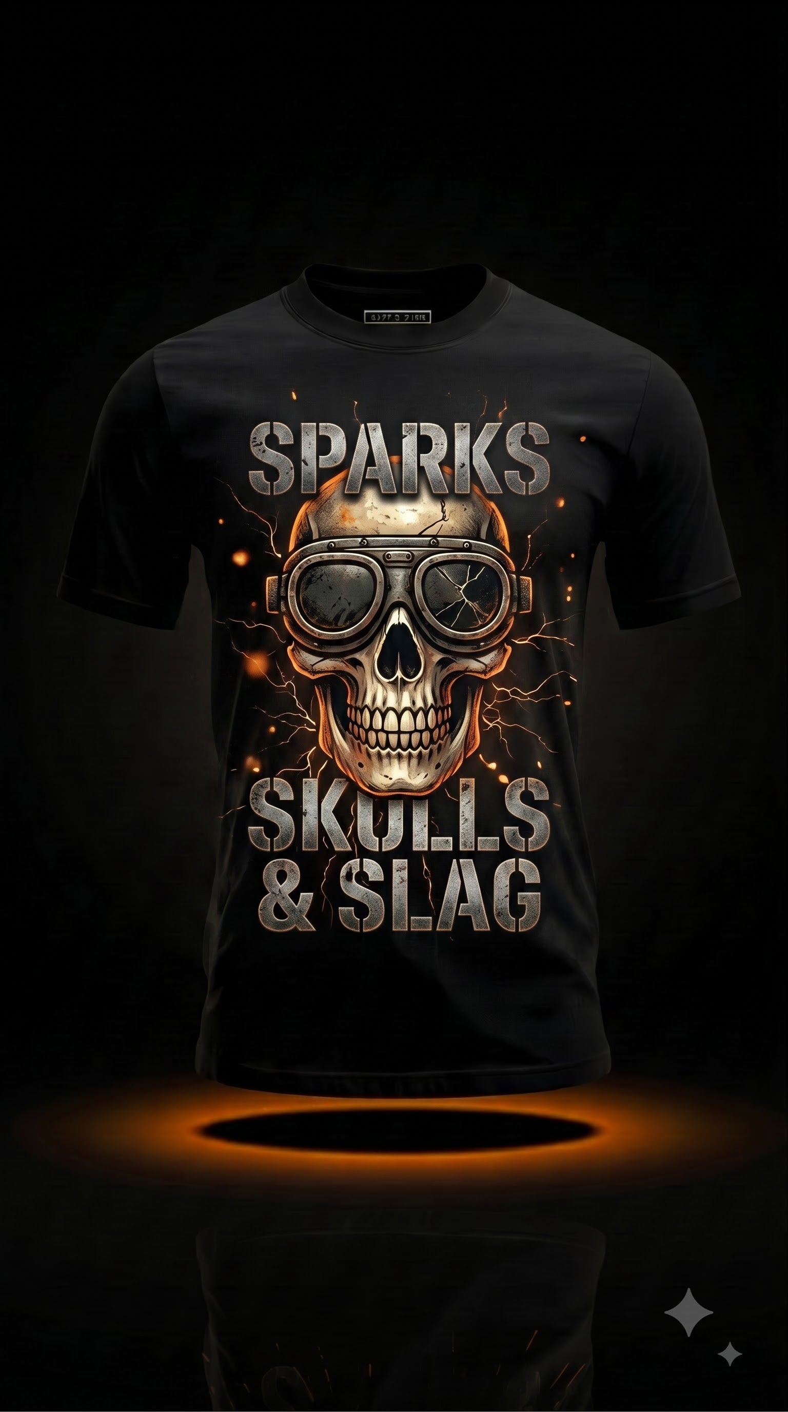 Sparks, Skulls & Slag T-Shirt | Funny Halloween Welder Gift