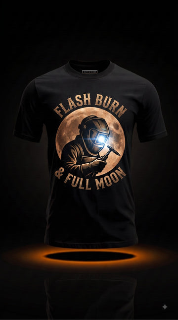 Flash Burn & Full Moon T-Shirt | Halloween Welder Gift