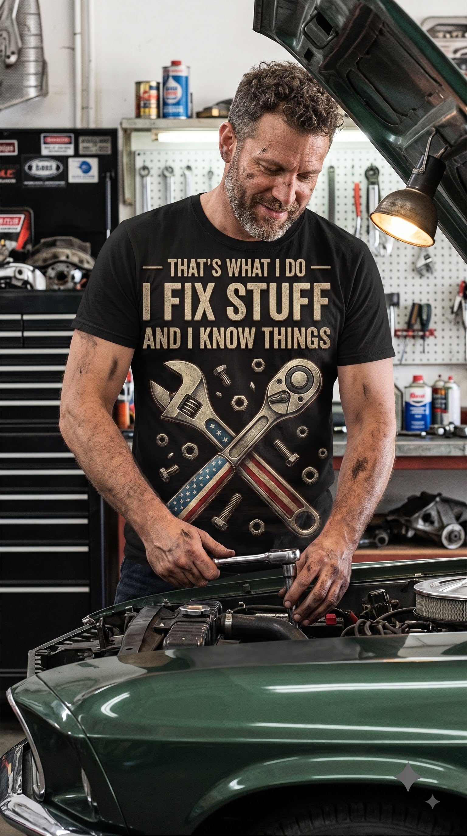 That's What I Do I Fix Stuff and I Know Things T-Shirt | Funny Mechanic Gift