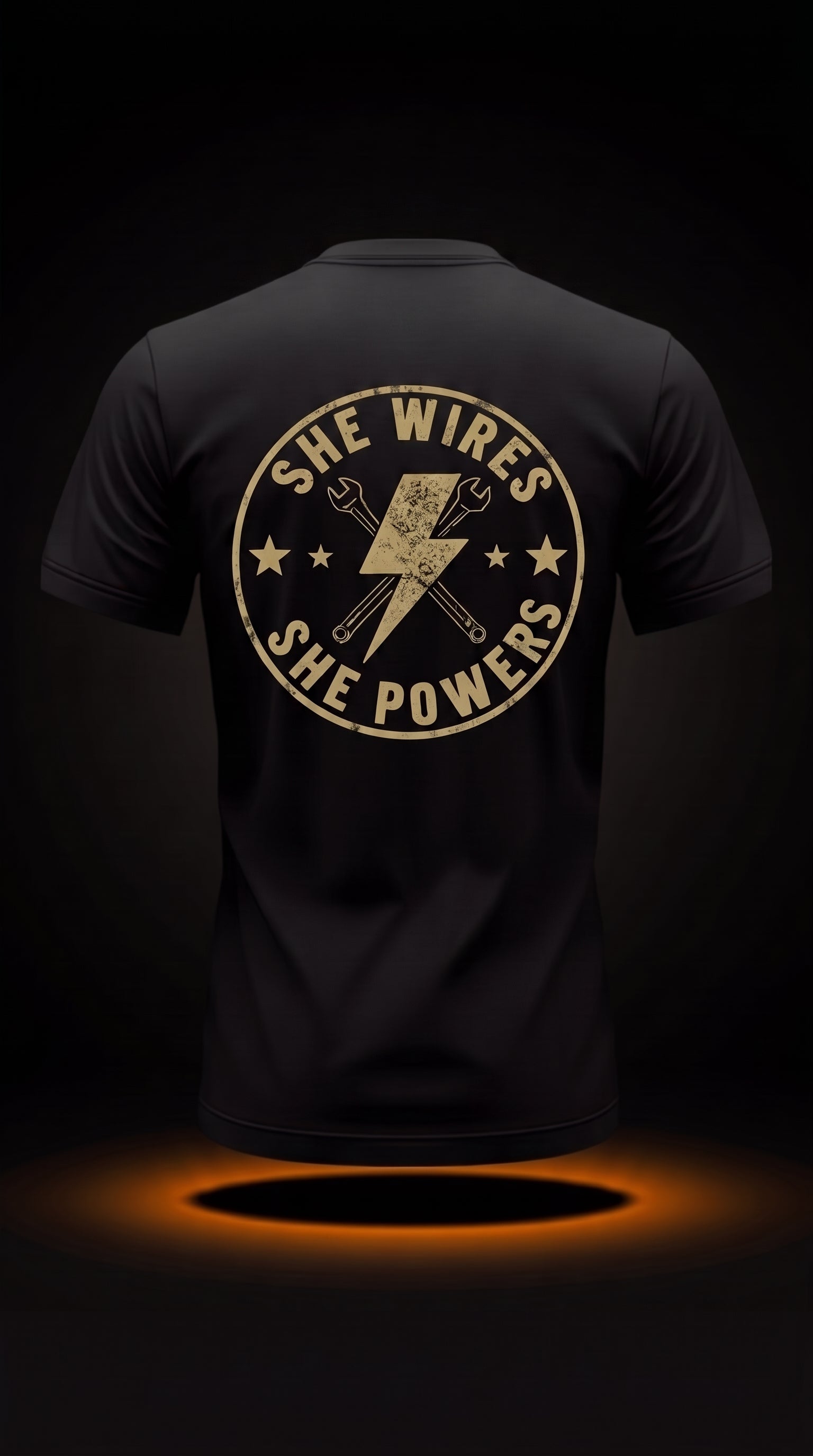 She Wires, She Powers - Electrician Tee