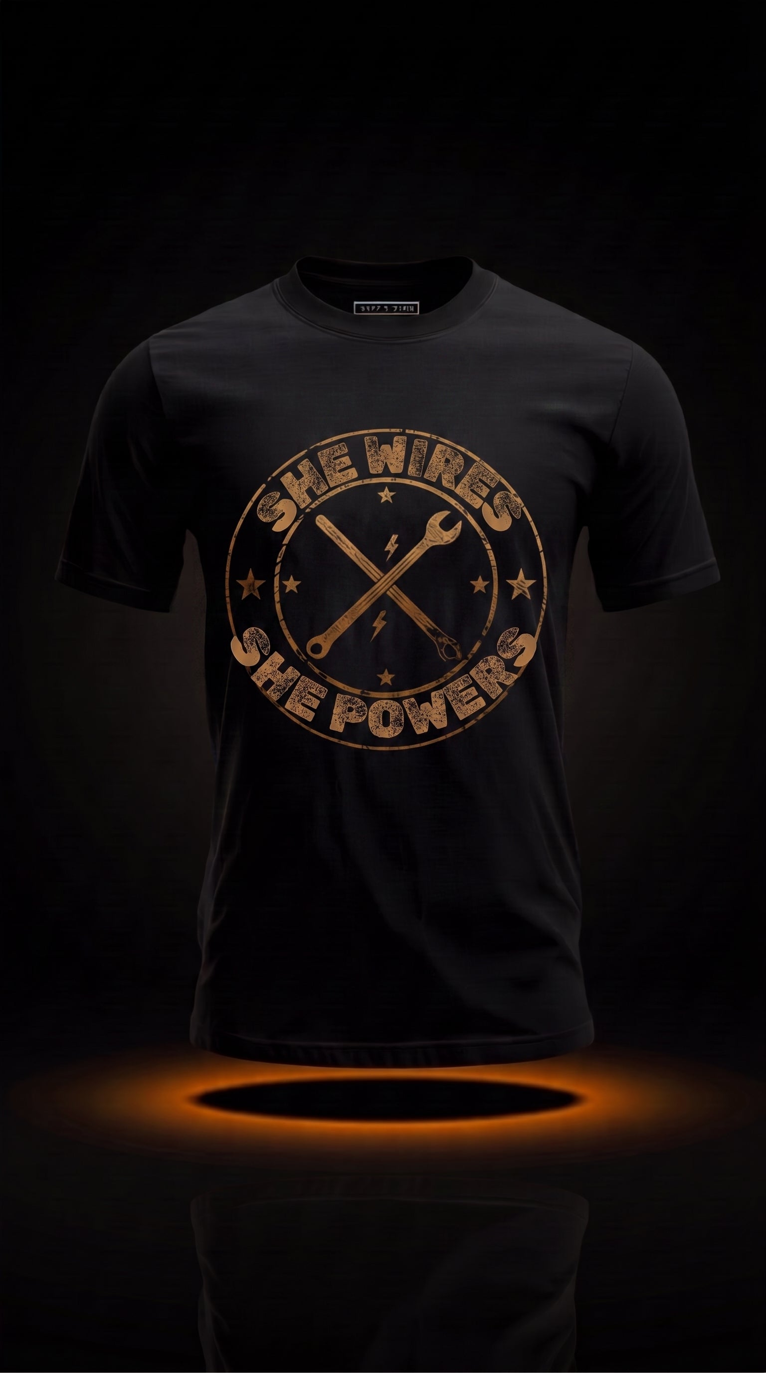 She Wires, She Powers - Electrician Tee