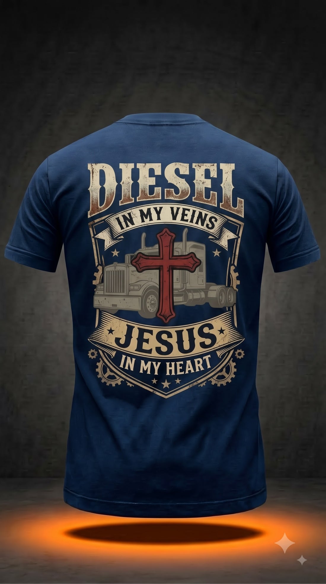 Diesel In My Veins, Jesus In My Heart T-Shirt | Christian Trucker Shirt