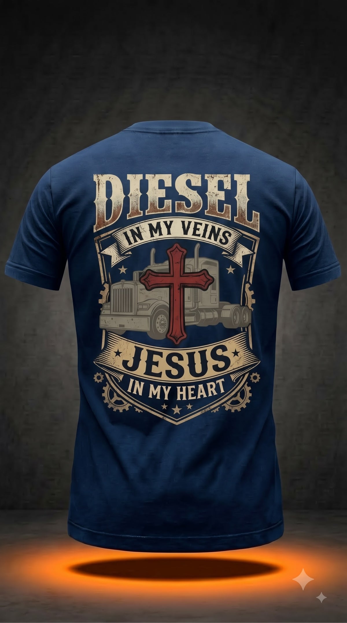 Diesel In My Veins, Jesus In My Heart T-Shirt | Christian Trucker Shirt