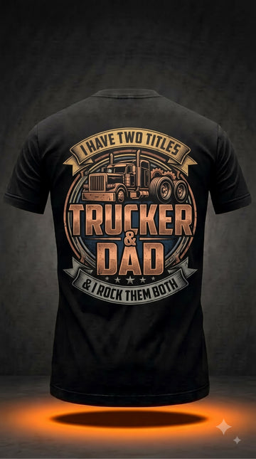 I Have Two Titles Trucker & Dad T-Shirt | Funny Trucker Dad Shirt