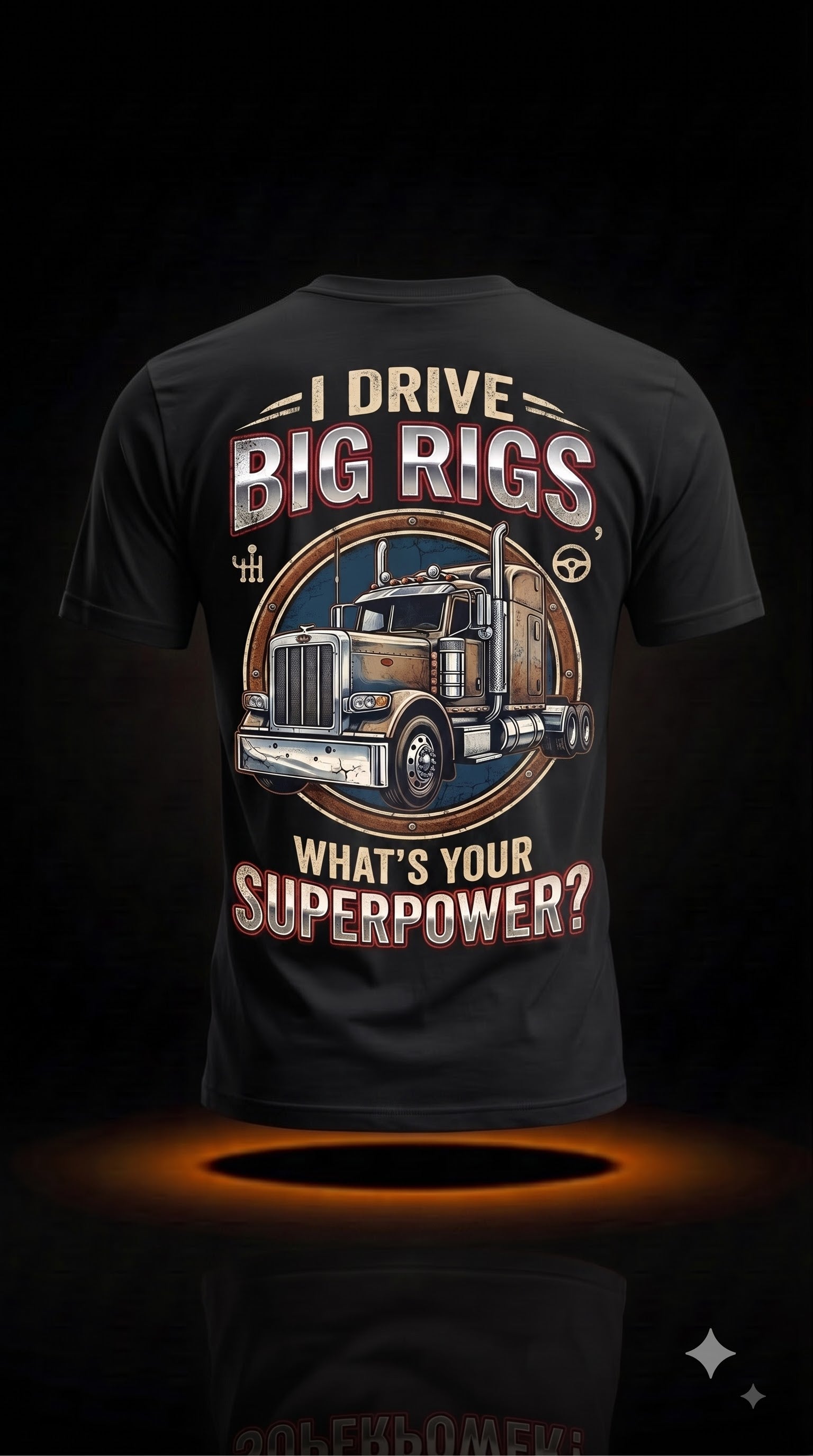 I Drive Big Rigs What's Your Superpower? T-Shirt | Truck Driver Gift